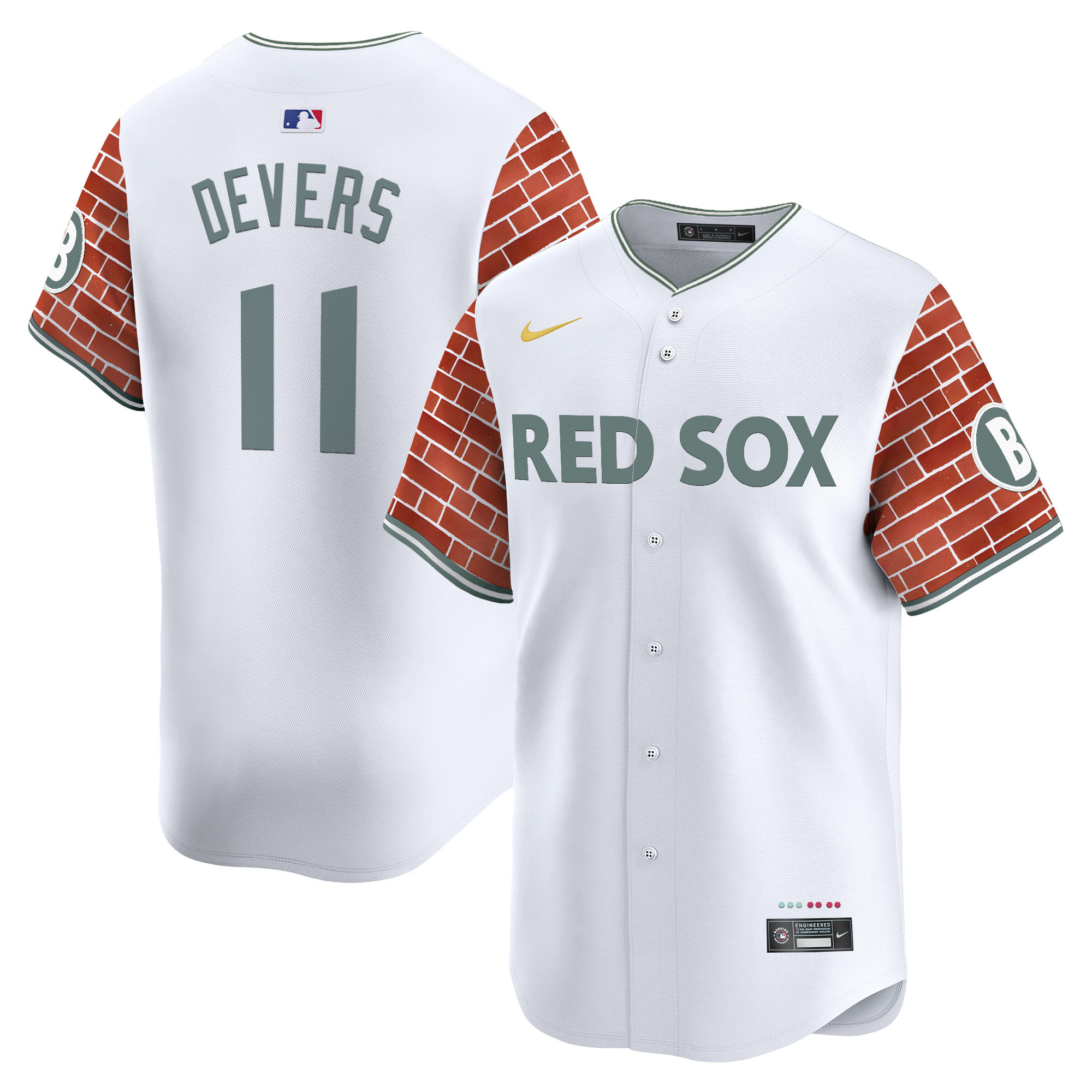 Rafael Devers Men's Boston Red Sox 2025 Fenway Red Brick Style Vapor Premier Limited White Jersey - Stitched