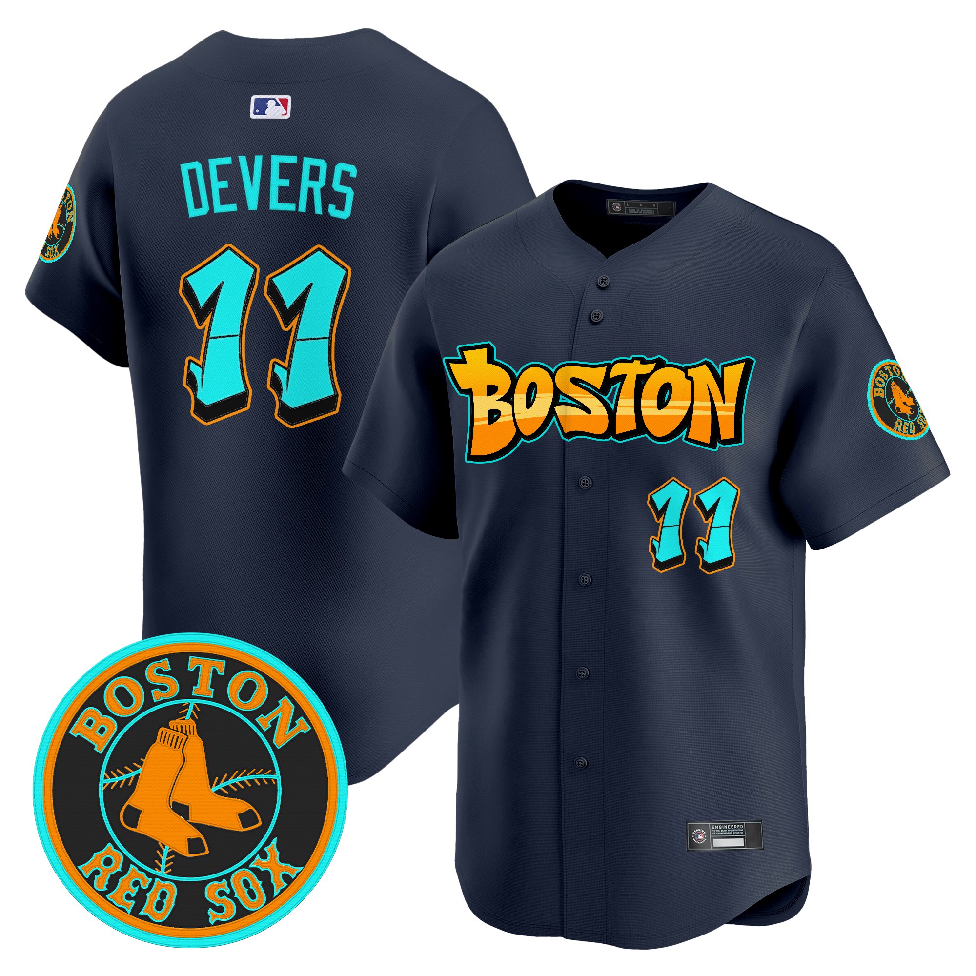 Rafael Devers Men's Boston Red Sox 'Graffiti Streetstyle Edition Vapor Premier Limited Navy Jersey - All Stitched
