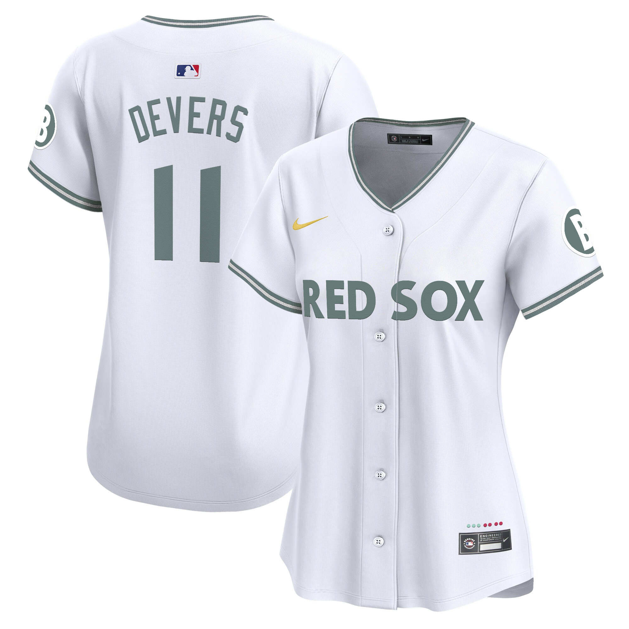 Rafael Devers Women's Boston Red Sox 2025 City Connect Vapor Premier Limited White Jersey - All Stitched