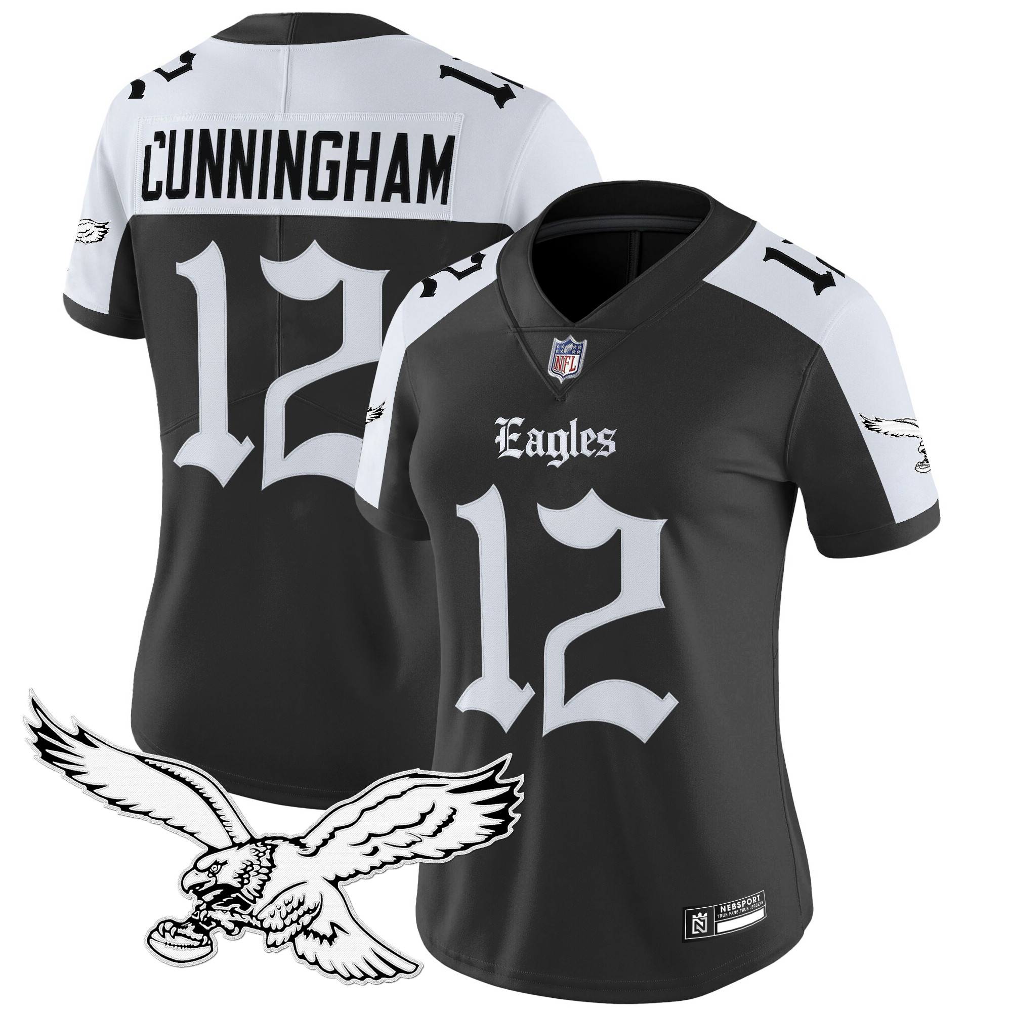 Randall Cunningham Women's Philadelphia Eagles Gothic Philly Edition Vapor Limited Alternate Jersey - All Stitched