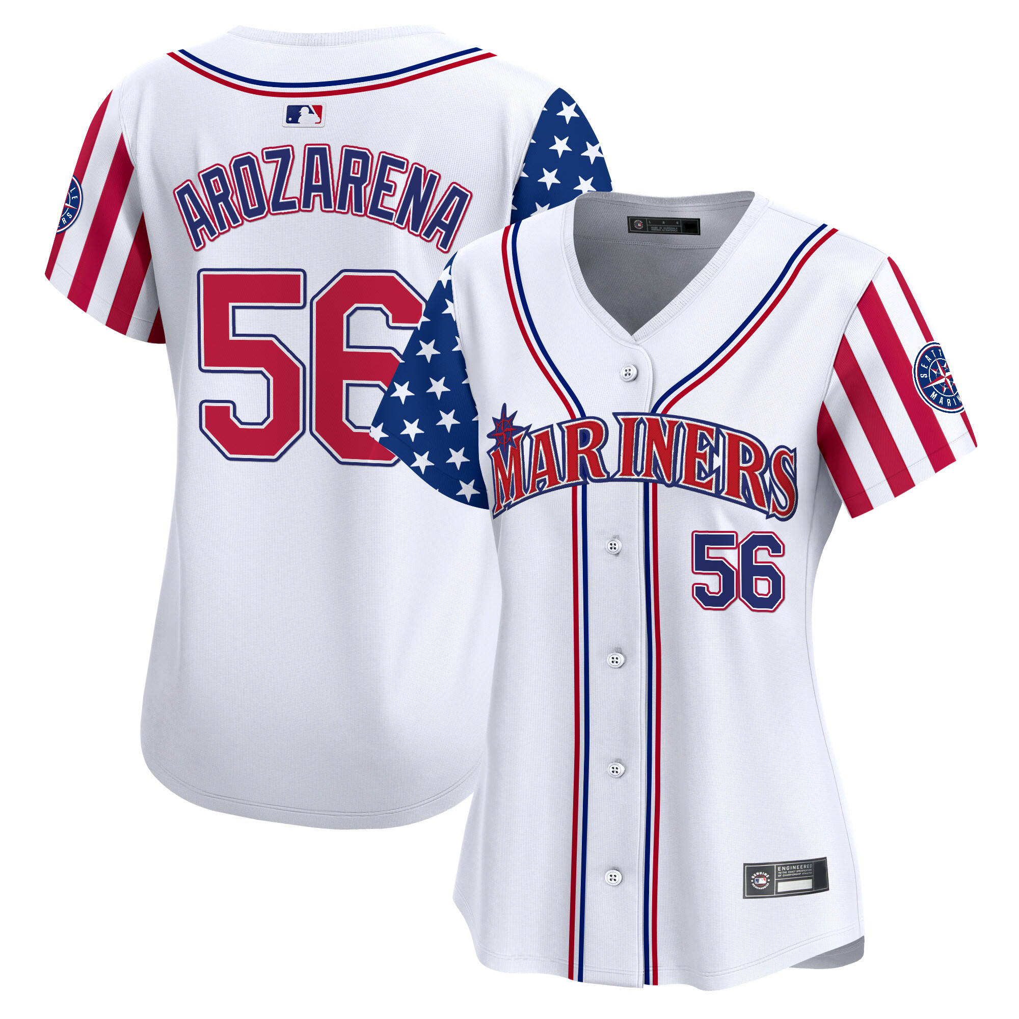 Randy Arozarena Women's Seattle Mariners 2025 Independence Day Vapor Premier Limited White Jersey - All Stitched
