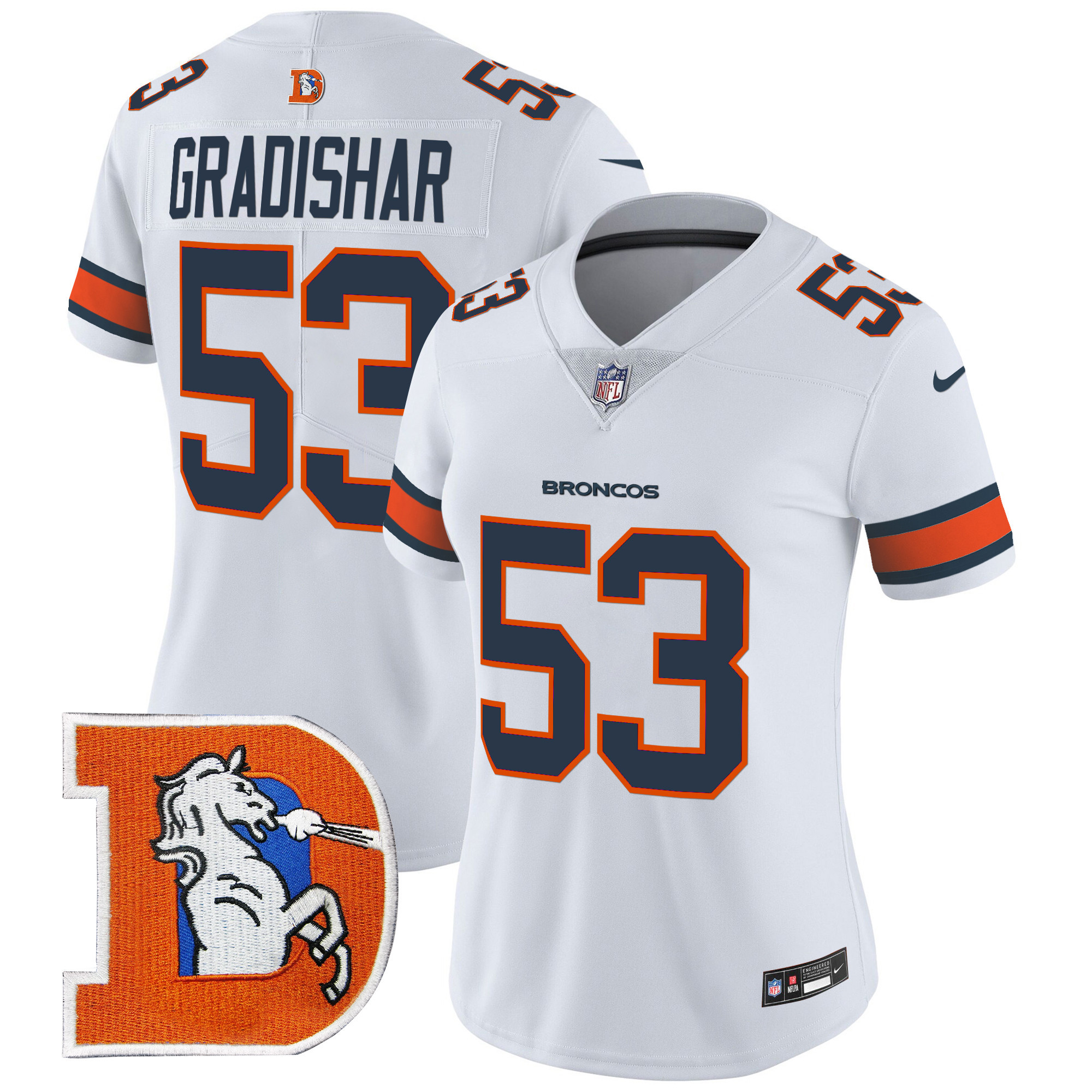 Randy Gradishar Women's Denver Broncos Throwback Vapor Limited White Jersey V2 - All Stitched