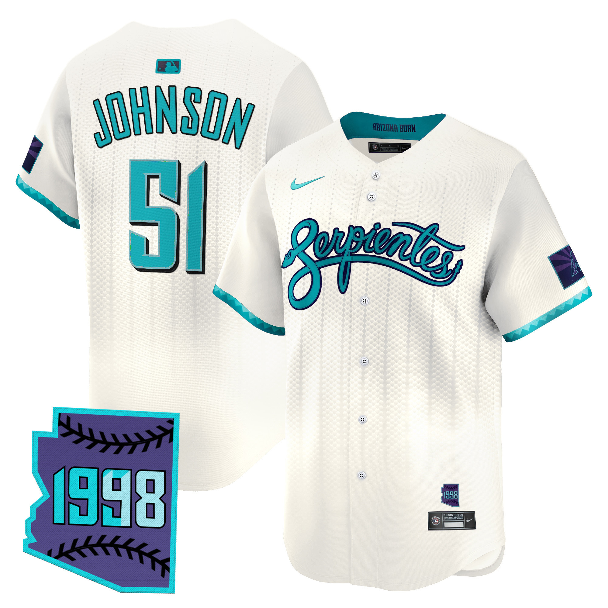 Randy Johnson Men's Arizona Diamondbacks 2025 City Connect Vapor Premier Limited Cream Jersey V2 - Stitched