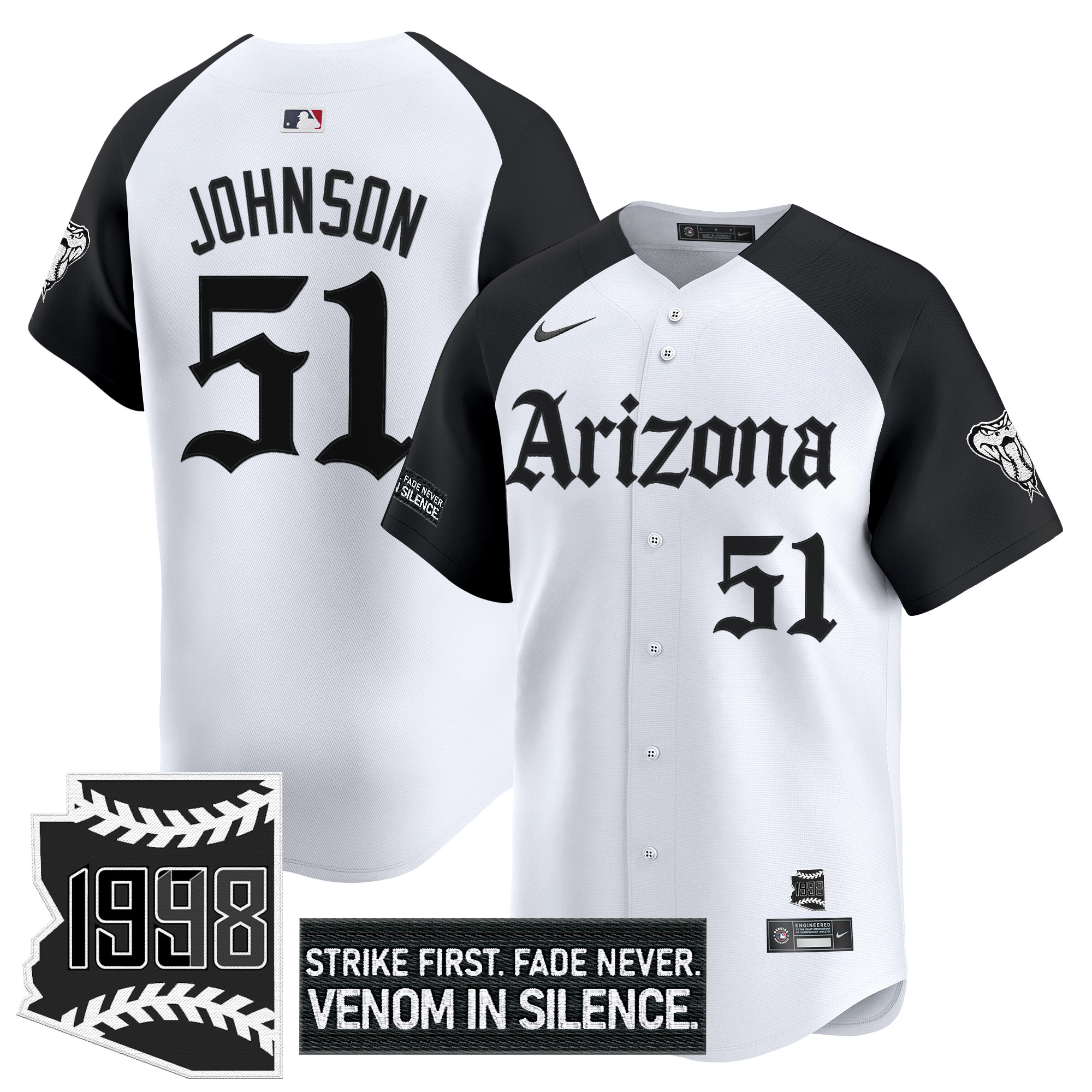 Randy Johnson Men's Arizona Diamondbacks Gothic Desert Fang Edition Vapor Premier Limited Alternate Jersey - All Stitched