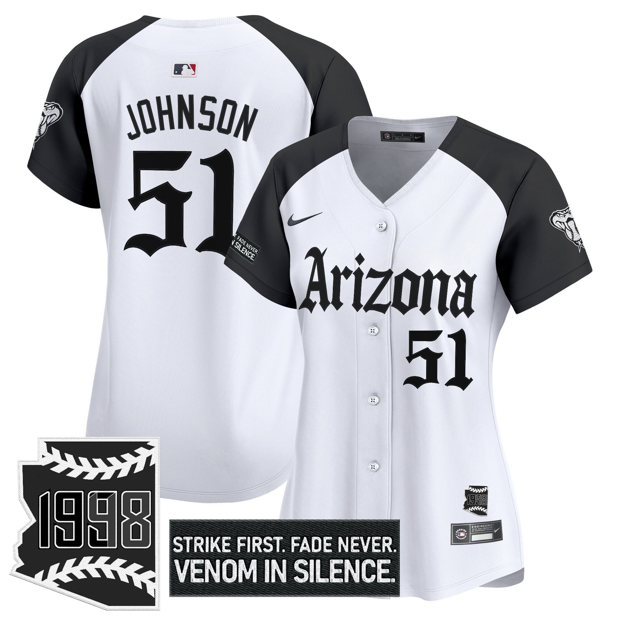 Randy Johnson Women's Arizona Diamondbacks Gothic Desert Fang Edition Vapor Premier Limited Alternate Jersey - All Stitched