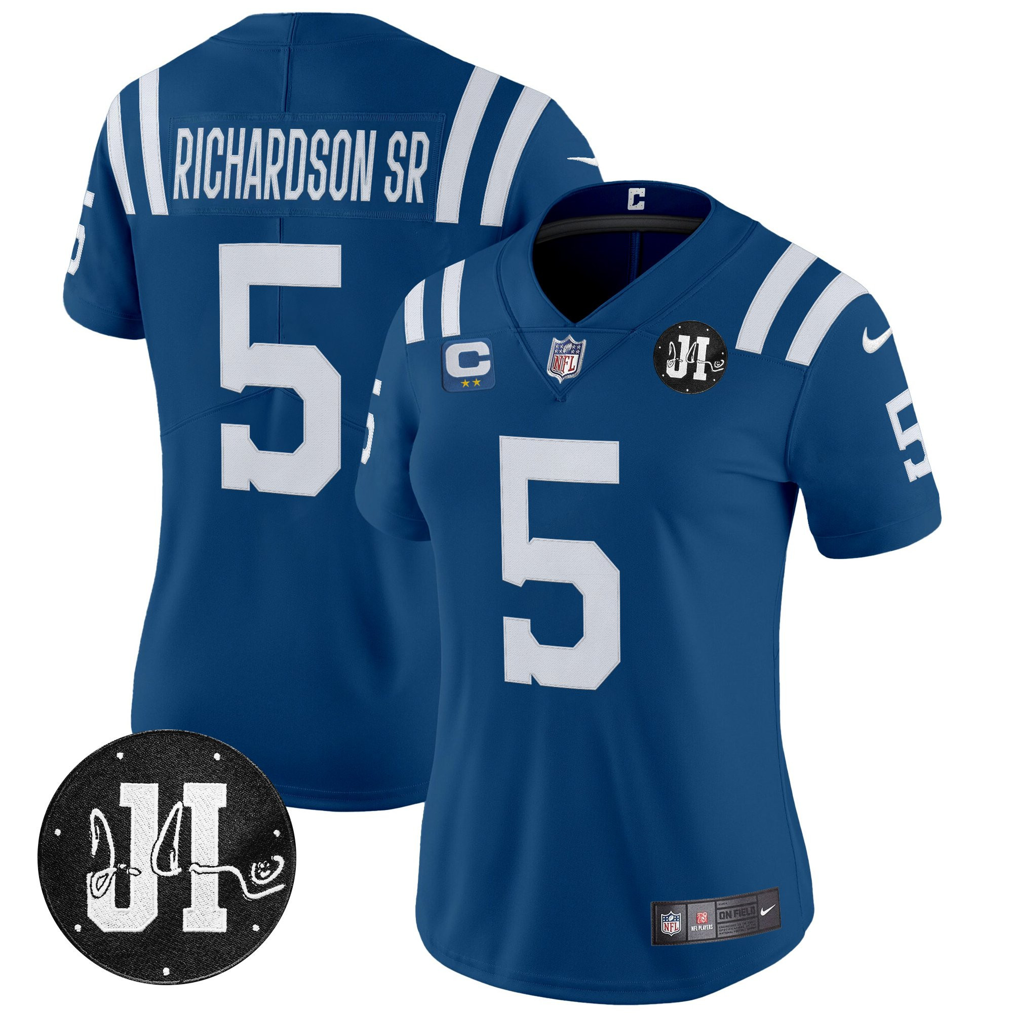 Richardson Sr. Women's Indianapolis Colts 2025 Jim Irsay Patch Vapor Limited Royal Jersey - All Stitched
