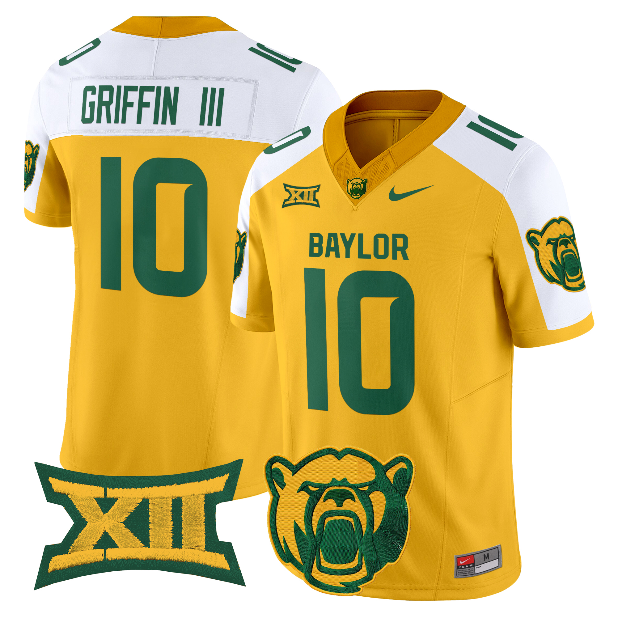 Robert Griffin III Men's Baylor Bears 2025 Vapor Limited Gold Alternate Jersey V2 - All Stitched