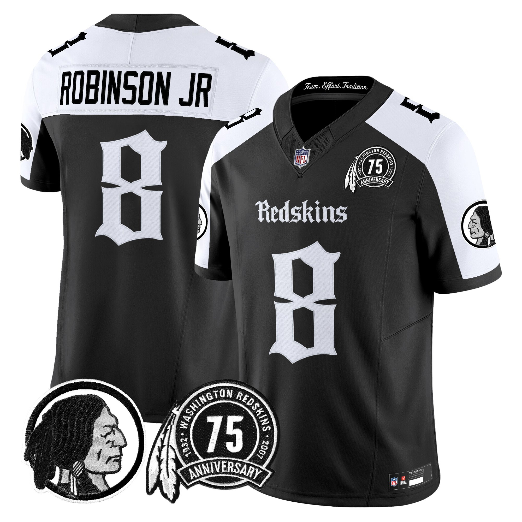 Robinson Jr Men's Washington Commanders Gothic Capital Edition Vapor Limited Alternate Jersey - All Stitched