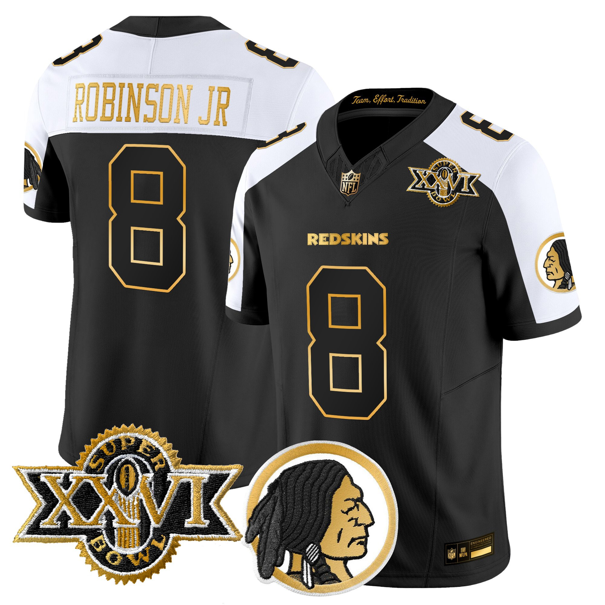 Robinson Jr. Men's Washington Commanders Throwback 1992 Super Bowl XXVI Patch Gold Vapor Limited Alternate Jersey - All Stitched