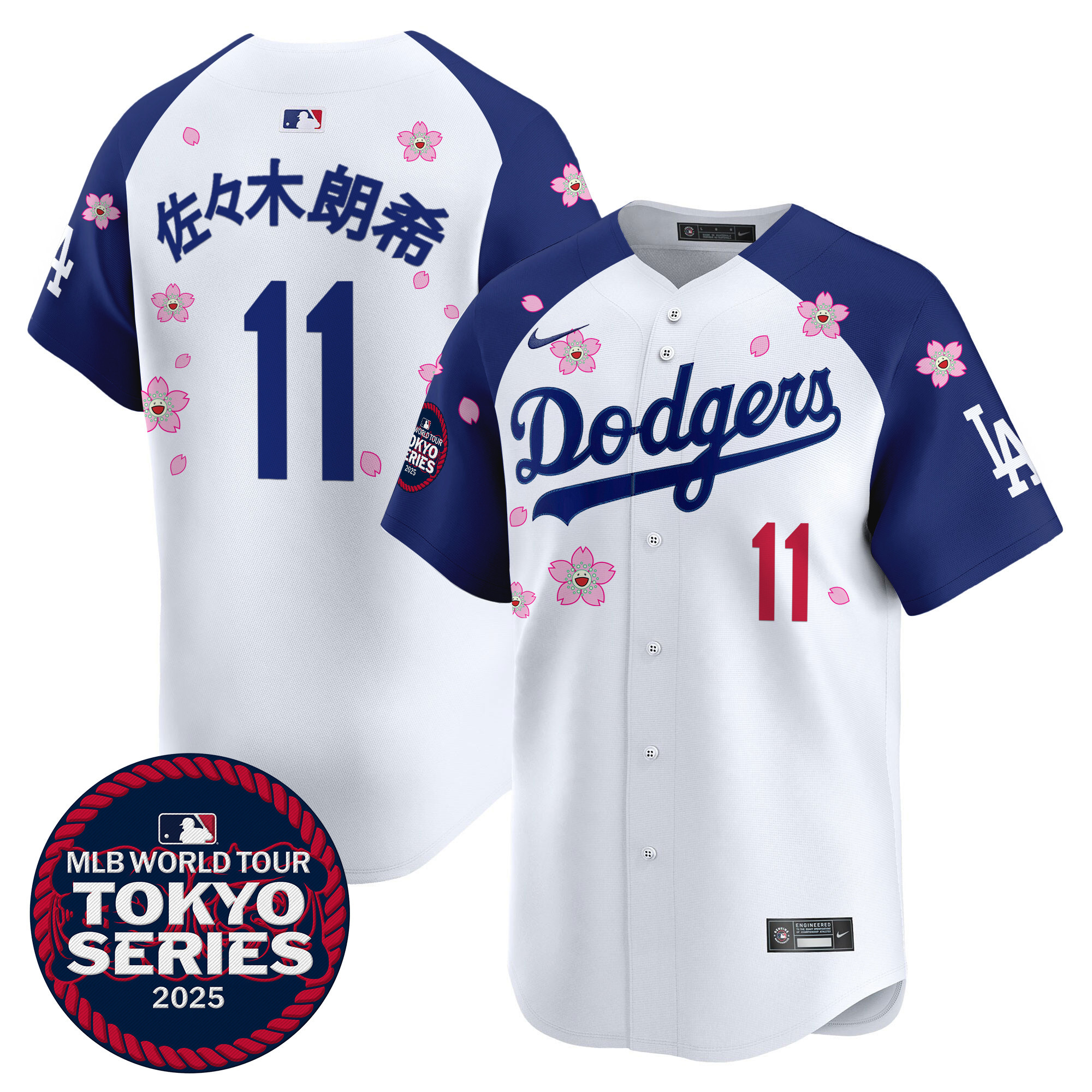 Roki Sasaki (Kanji) Men's Los Angeles Dodgers Tokyo Series 2025 Vapor Premier Limited Alternate Jersey V2 - Stitched