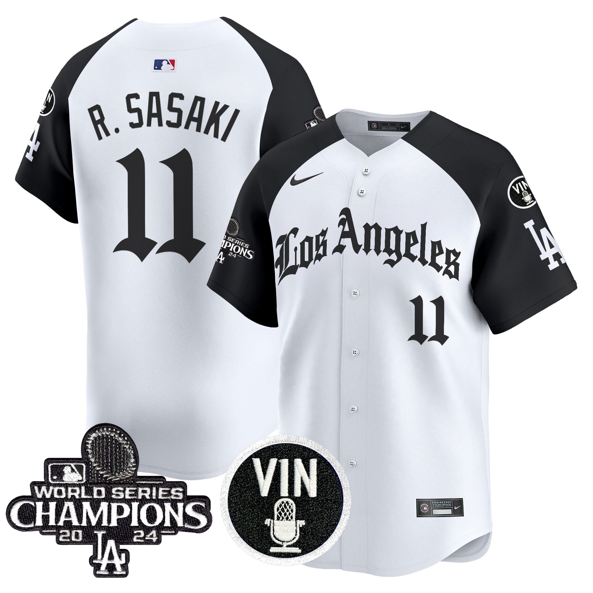 Roki Sasaki Men's Los Angeles Dodgers 2025 LA Gothic Style Vapor Premier Limited Alternate Jersey - All Stitched