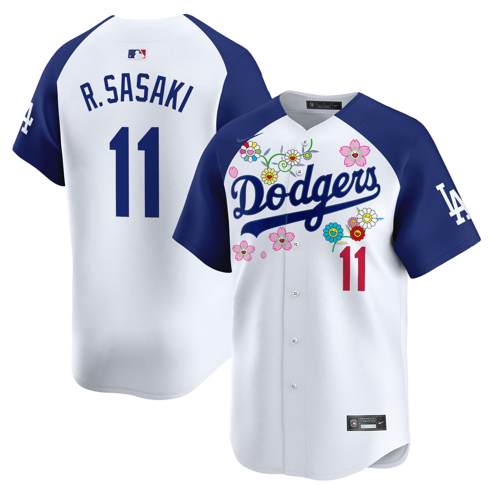 Roki Sasaki Men's Los Angeles Dodgers x Takashi Murakami 2025 Vapor Premier Limited Alternate Jersey - Stitched