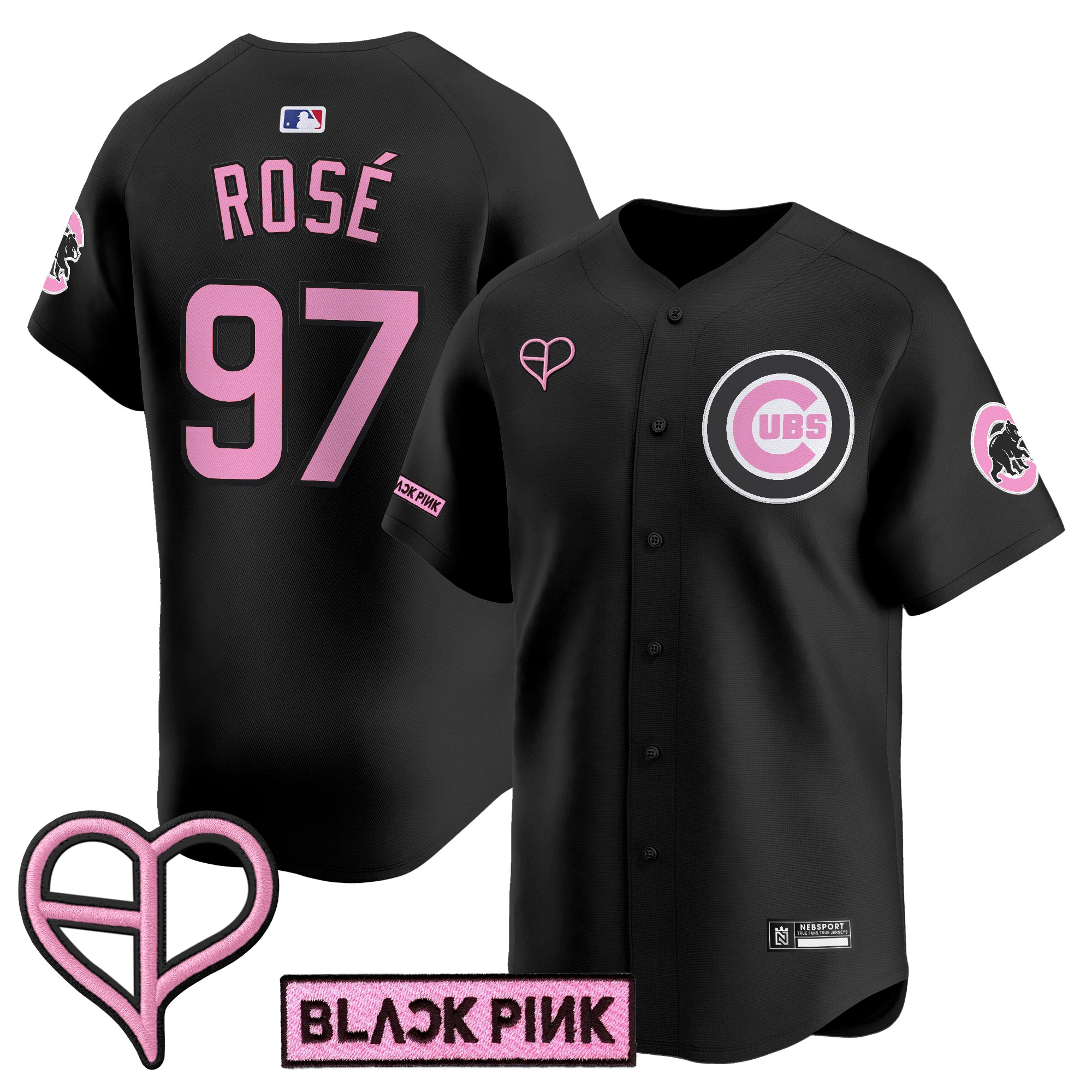 RosÃƒÆ’Ã‚Â© Unisex Chicago Cubs x BLACKPINK 2025 Vapor Premier Limited Black Jersey - All Stitched