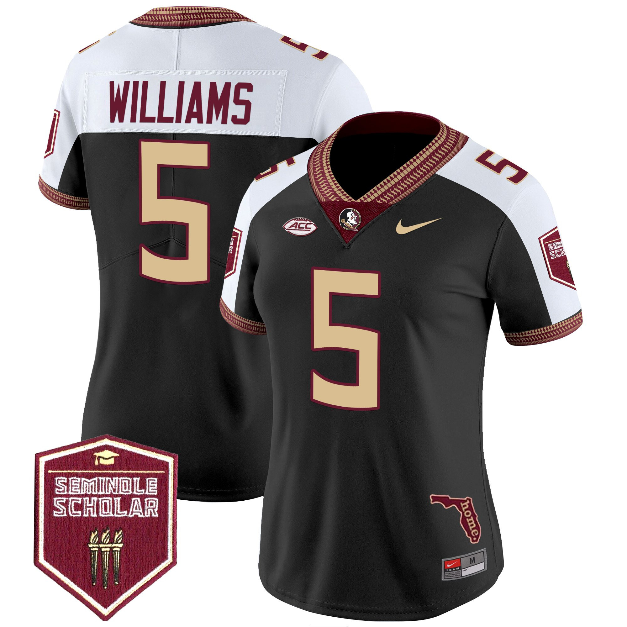 Roydell Williams Women's Florida State Seminoles 2025 Seminole Scholar Patch Vapor Limited Black Alternate Jersey - All Stitched