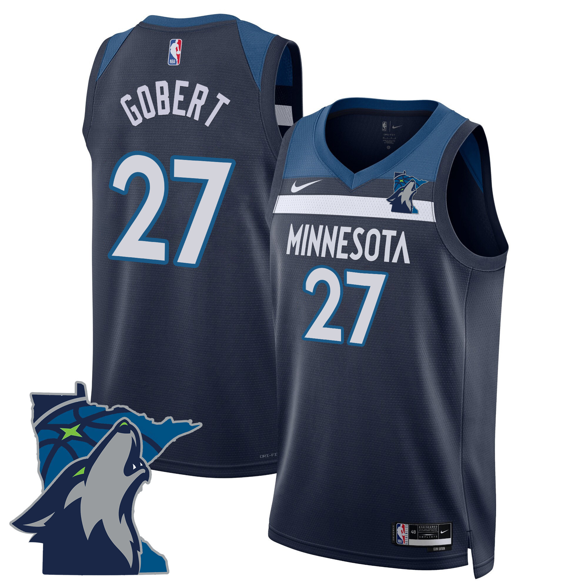 Rudy Gobert Men's Minnesota Timberwolves Swingman Icon Jersey - Minnesota Patch - All Stitched