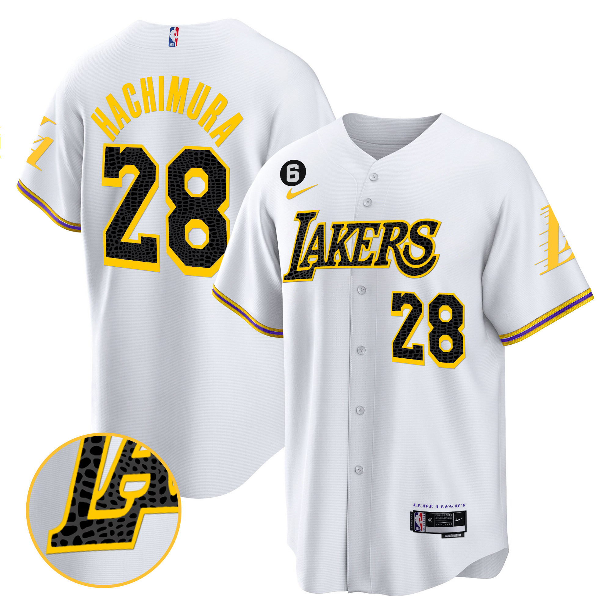 Rui Hachimura Men's Los Angeles Lakers Cool Base Mamba White Jersey - All Stitched