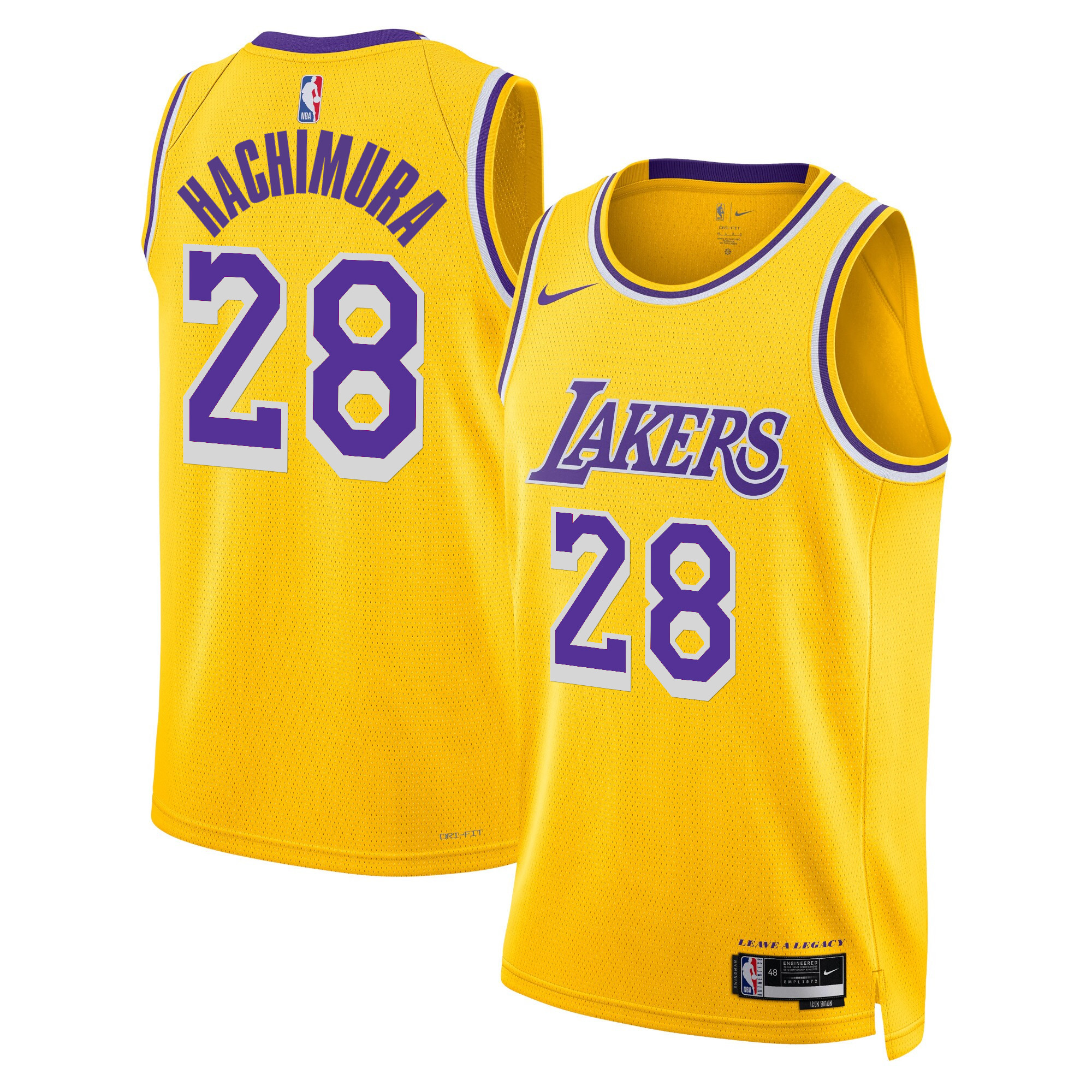 Rui Hachimura Men's Los Angeles Lakers Swingman Icon Jersey - All Stitched