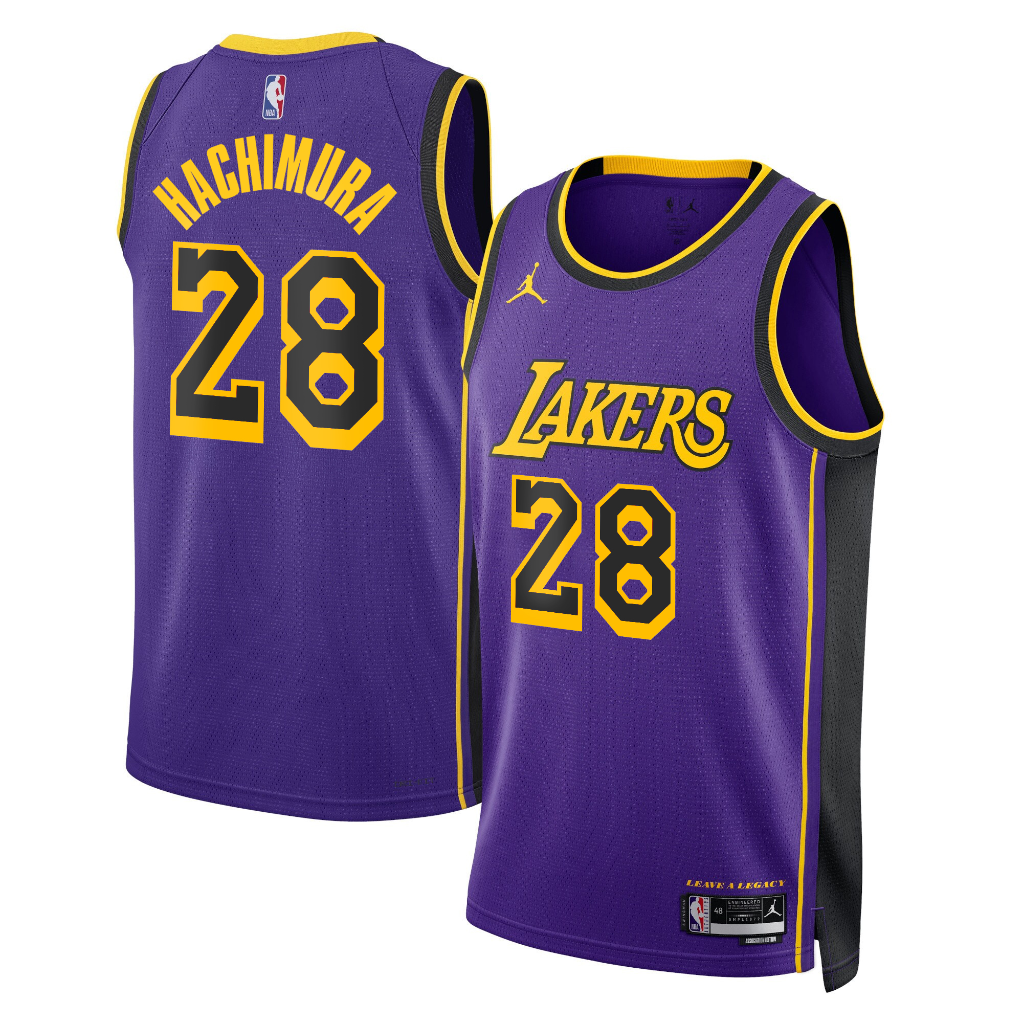 Rui Hachimura Men's Los Angeles Lakers Swingman Statement Jersey - All Stitched