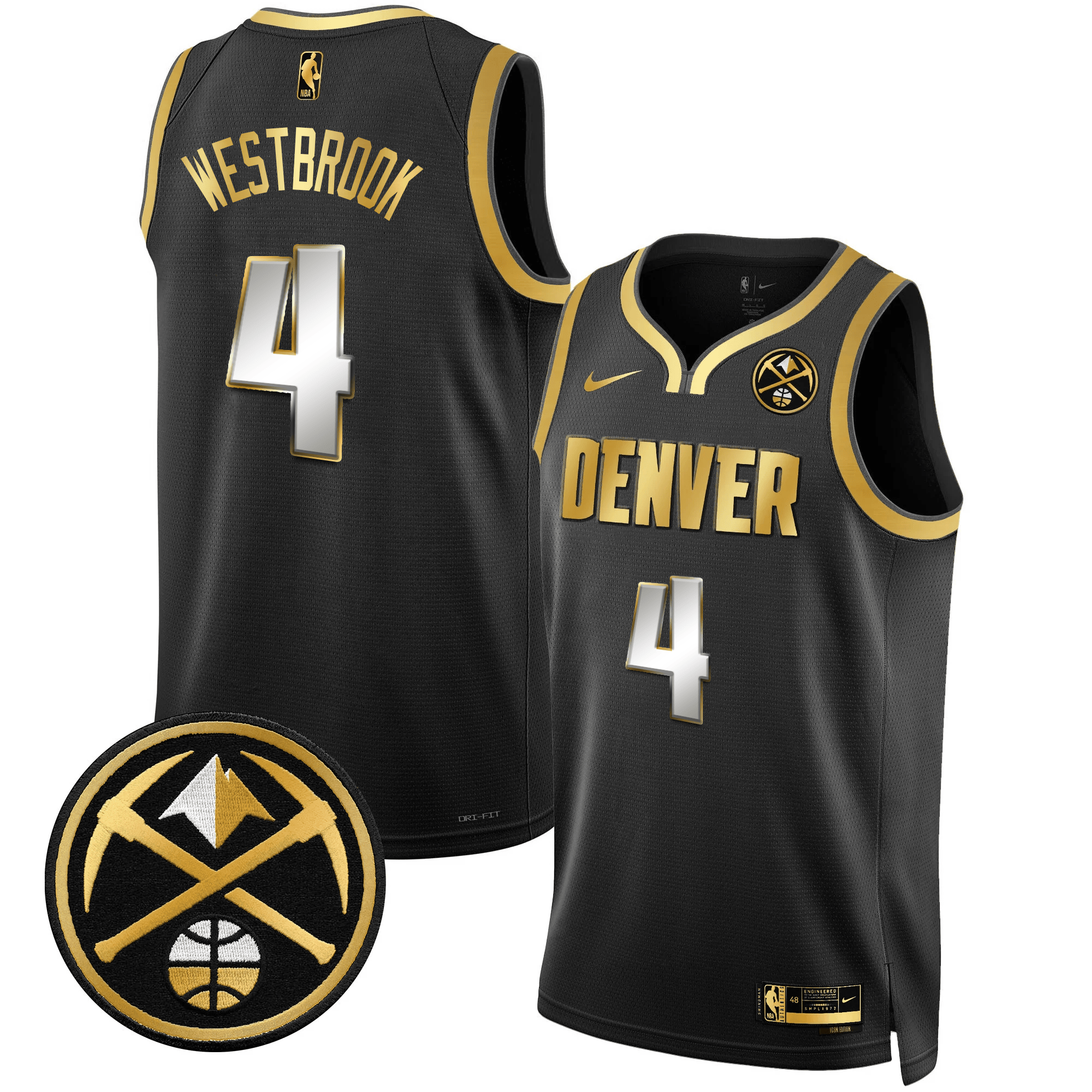 Russell Westbrook Men's Denver Nuggets Swingman Black Limited Jersey - All Stitched