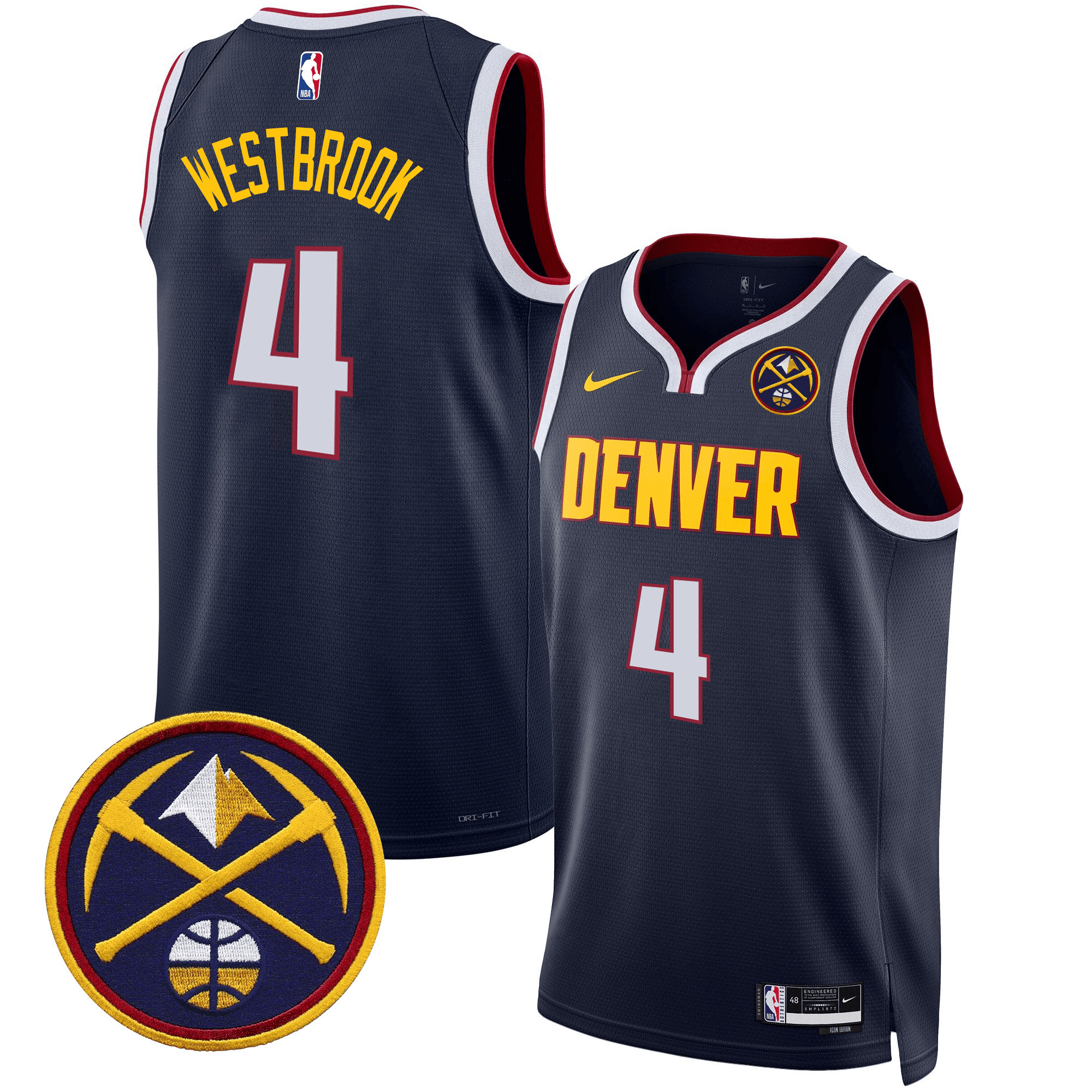 Russell Westbrook Men's Denver Nuggets Swingman Icon Jersey - All Stitched