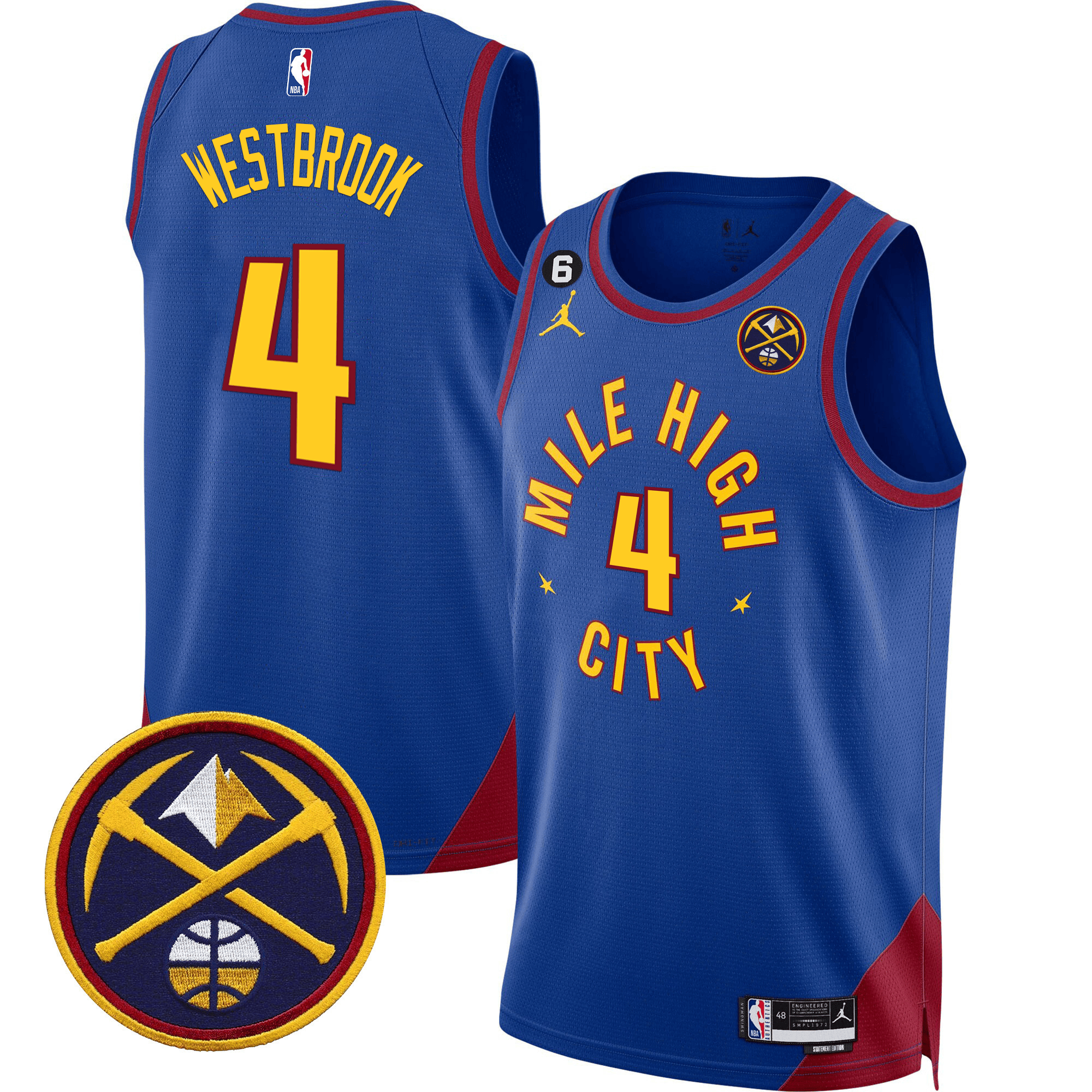 Russell Westbrook Men's Denver Nuggets Swingman Statement Jersey - All Stitched