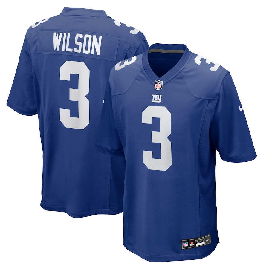 Russell Wilson Men's New York Giants Game Royal Men Jersey