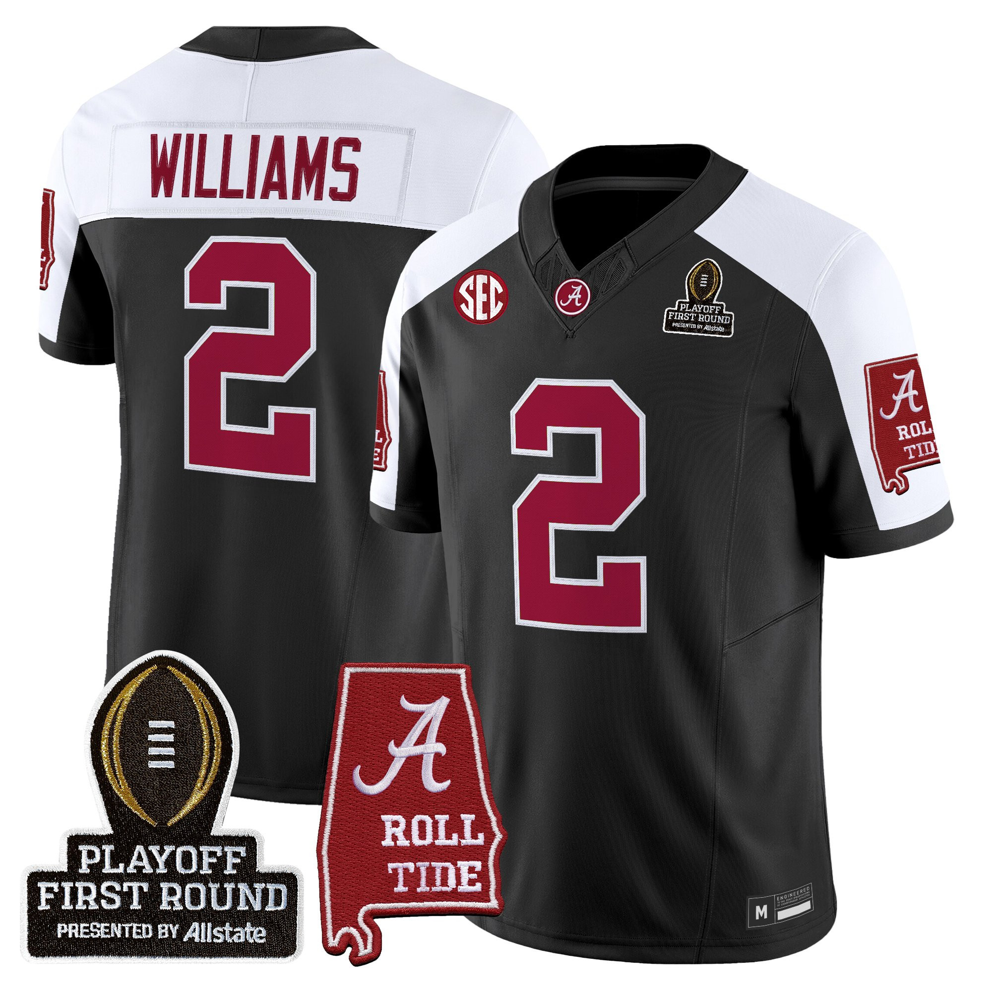 Ryan Williams Men's Alabama Crimson Tide 2025 Playoff First Round Vapor Limited Black Alternate Jersey - All Stitched