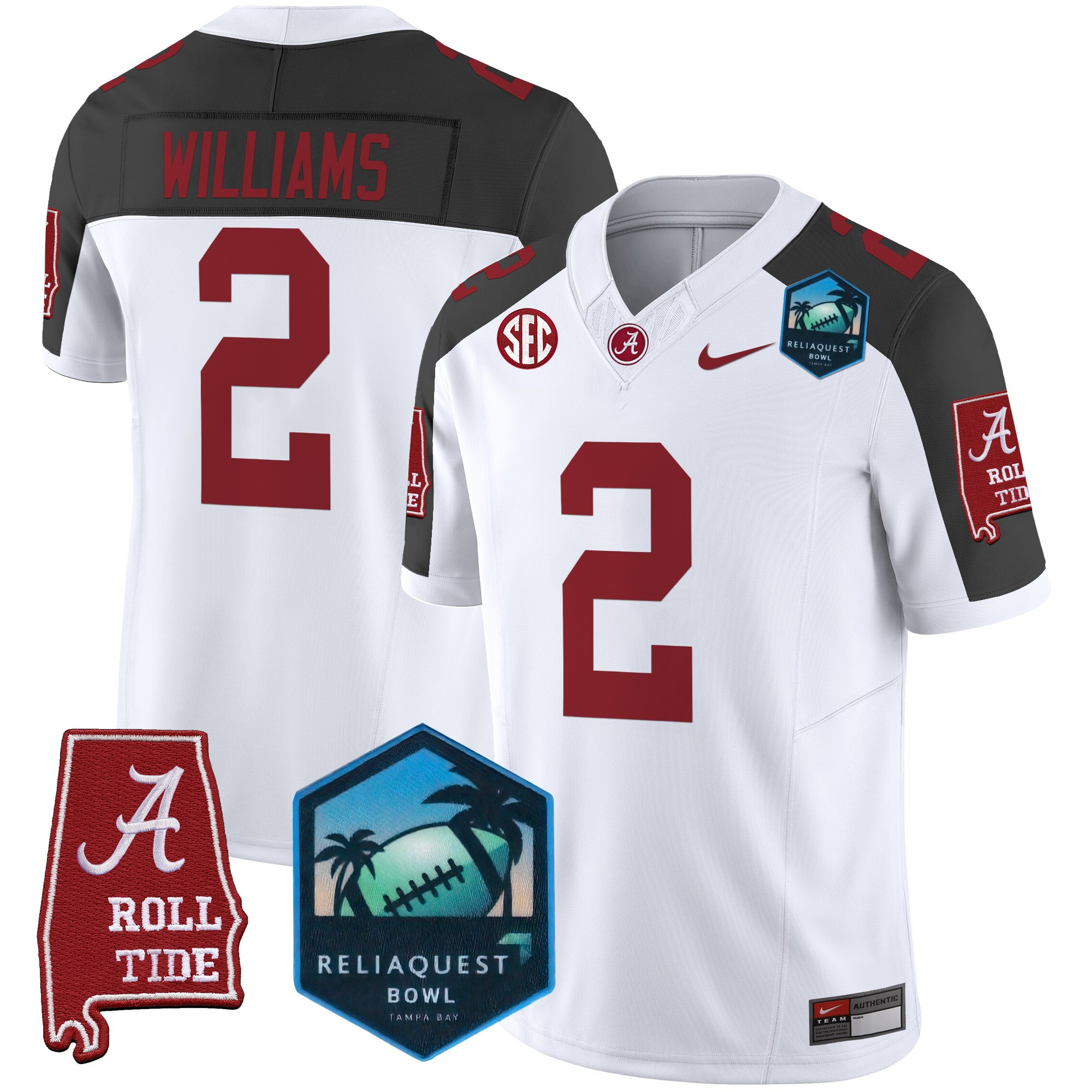Ryan Williams Men's Alabama Crimson Tide 2025 ReliaQuest Bowl Patch Vapor Limited Inverted Jersey - All Stitched
