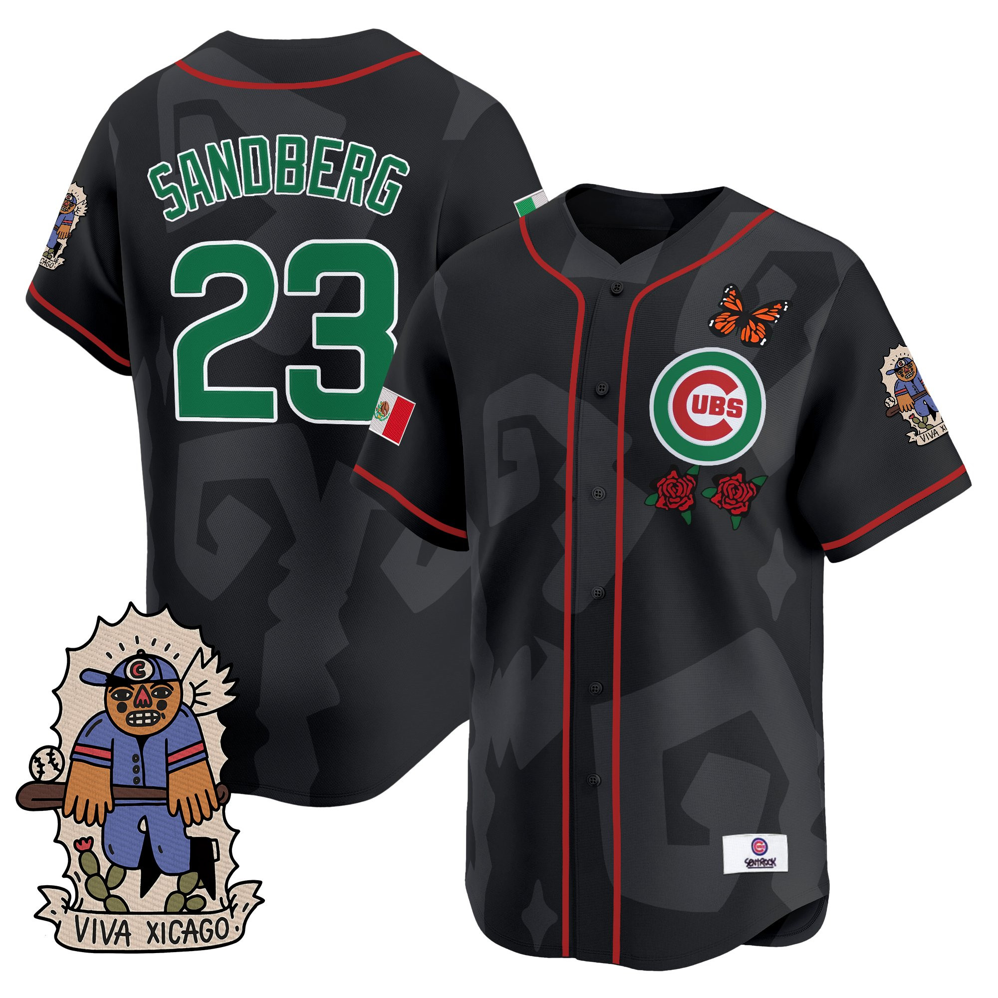 Ryne Sandberg Men's 2025 Chicago Cubs Mexican Heritage Vapor Premier Limited Black Jersey - Stitched