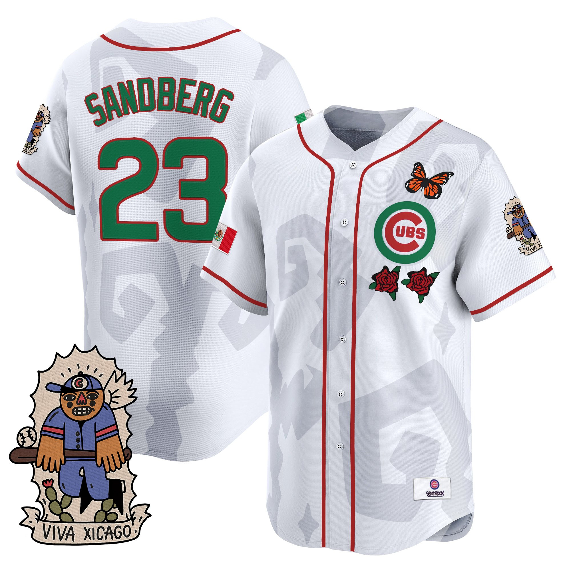 Ryne Sandberg Men's 2025 Chicago Cubs Mexican Heritage Vapor Premier Limited White Jersey - Stitched