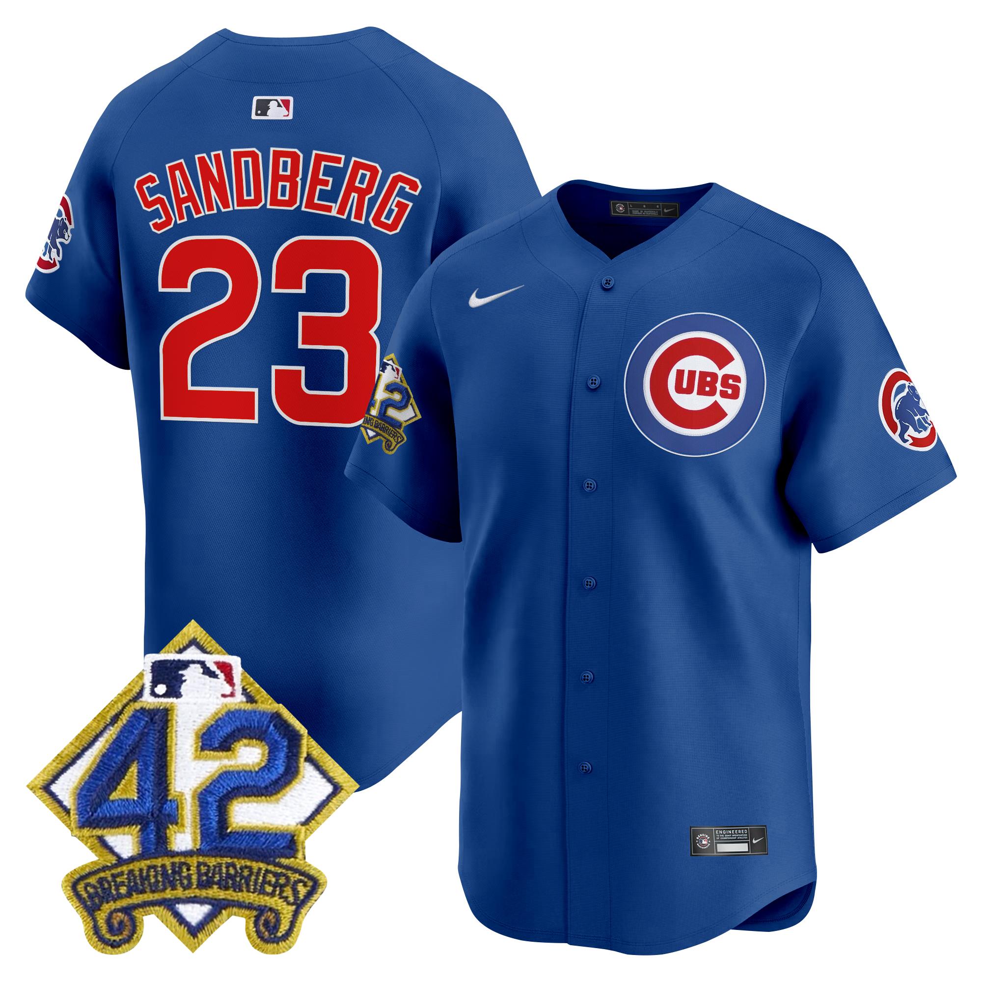 Ryne Sandberg Men's Chicago Cubs 2025 Jackie Robinson Patch Vapor Premier Limited Royal Jersey - All Stitched