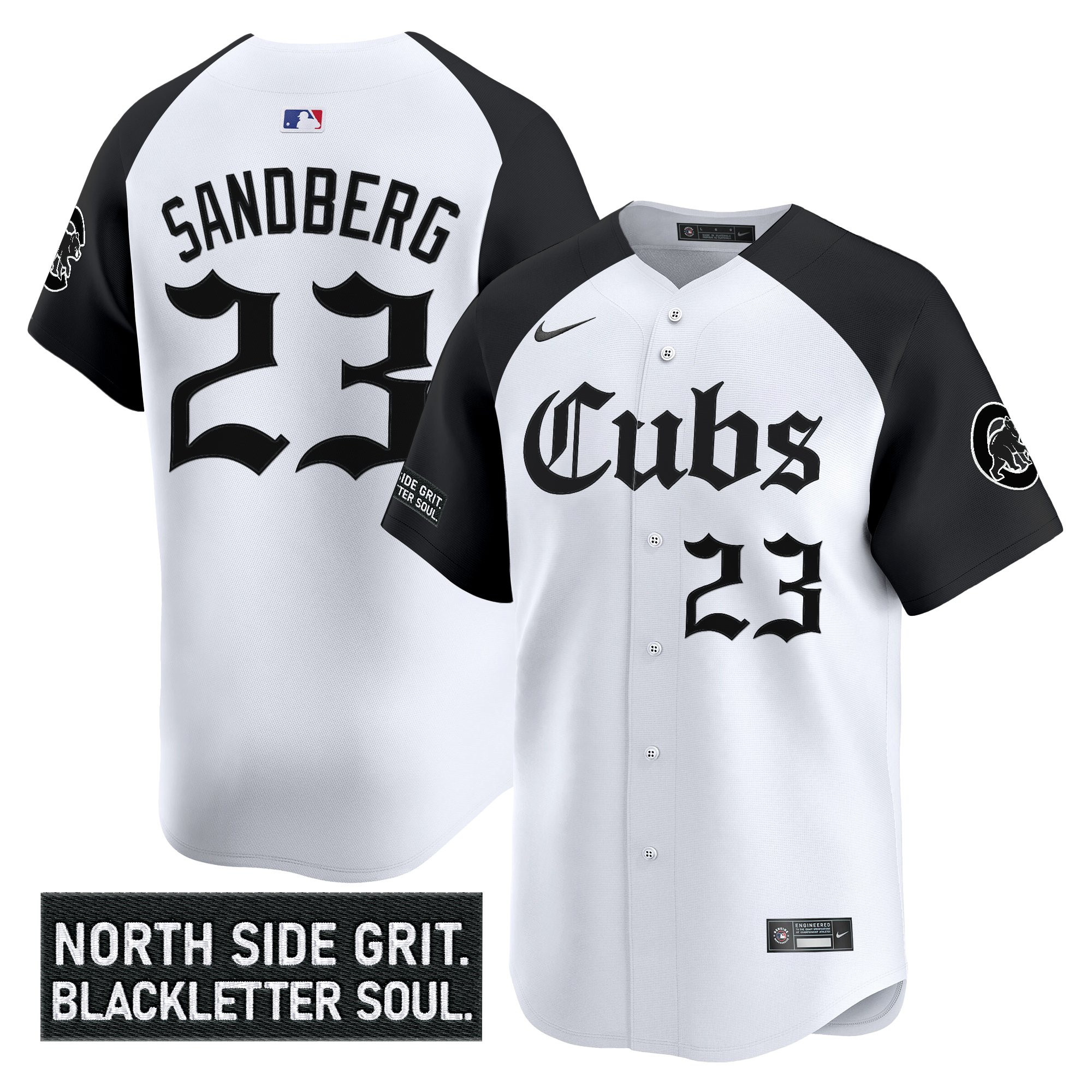 Ryne Sandberg Men's Chicago Cubs Gothic North Side Edition Vapor Premier Limited Alternate Jersey - All Stitched