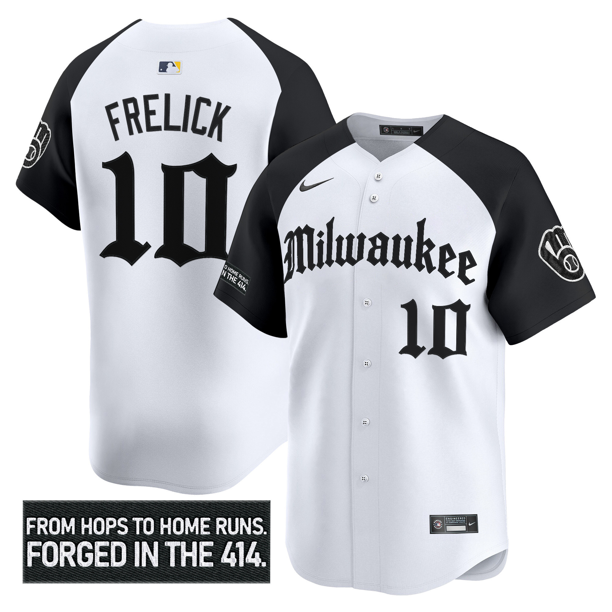 Sal Frelick Men's Milwaukee Brewers Gothic 414 Shadows Edition Vapor Premier Limited Alternate Jersey - All Stitched