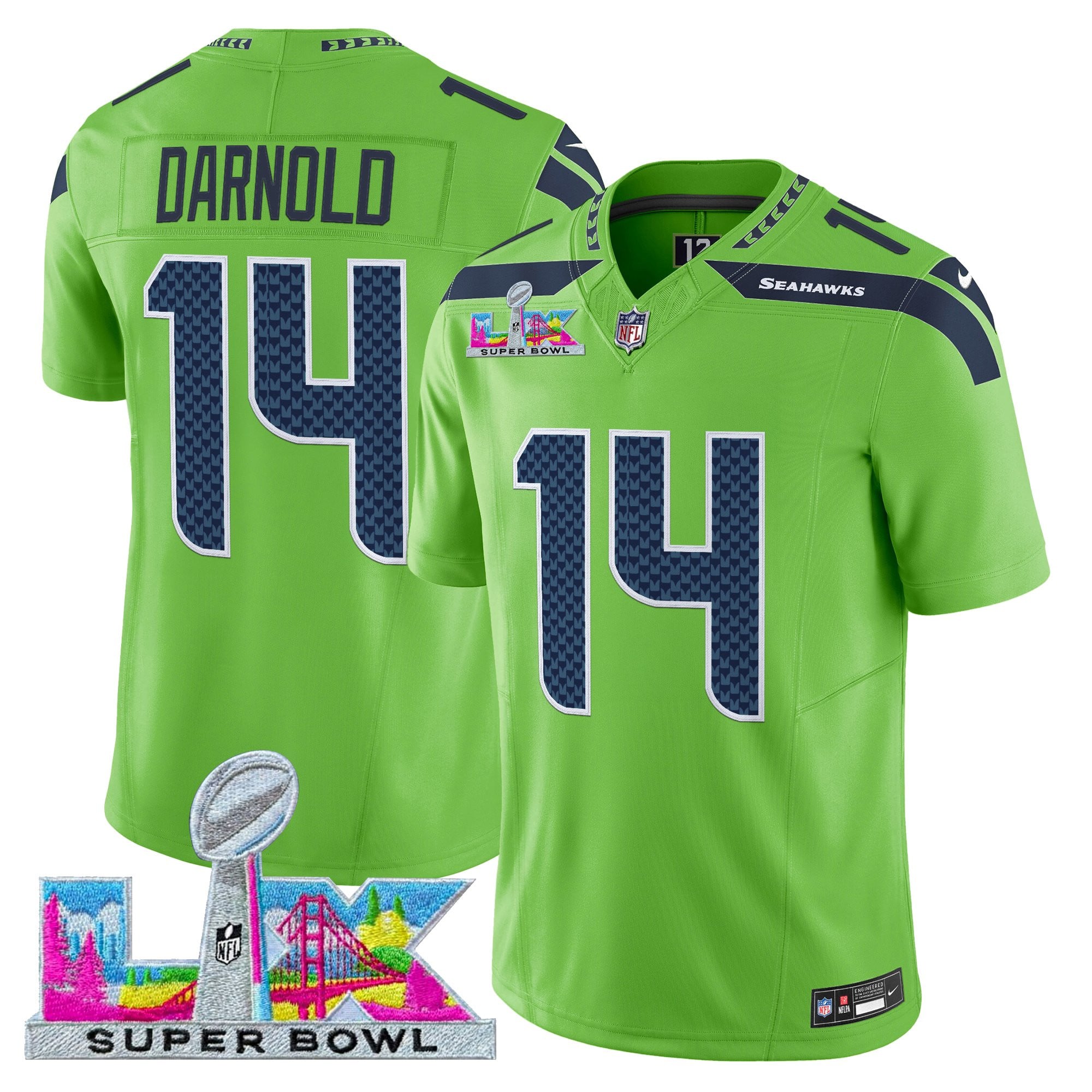 Sam Darnold Men's Seattle Seahawks Super Bowl LX Vapor Limited Green Jersey - All Stitched