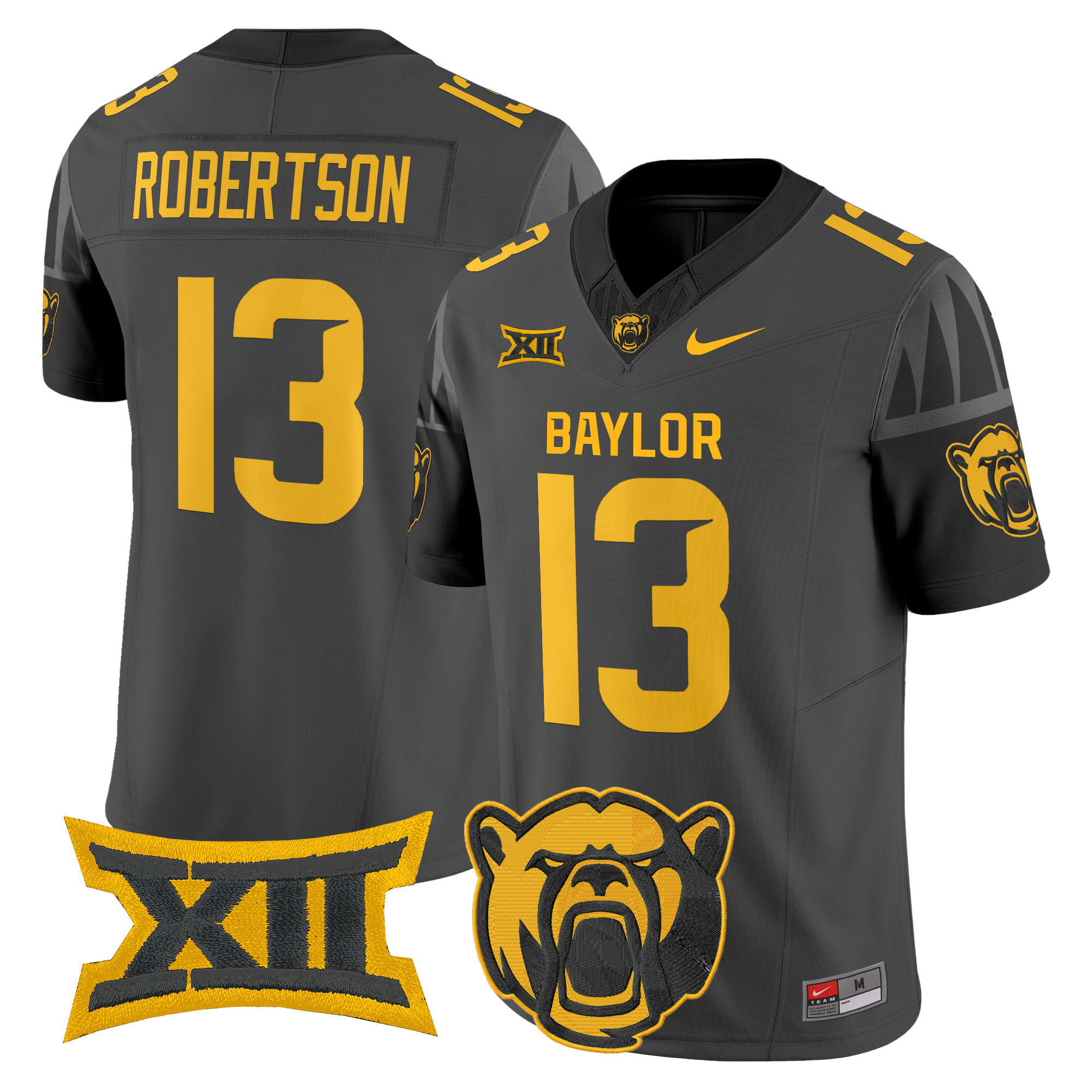 Sawyer Robertson Men's Baylor Bears 2025 Vapor Limited Black Jersey - All Stitched