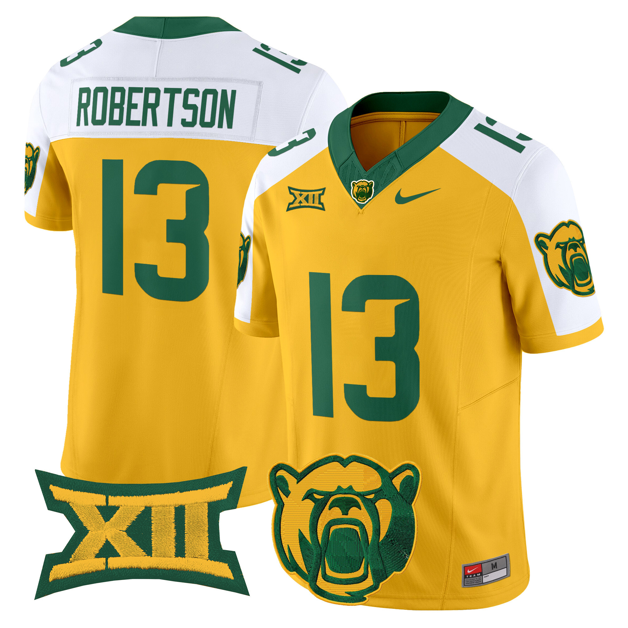 Sawyer Robertson Men's Baylor Bears 2025 Vapor Limited Gold Alternate Jersey - All Stitched