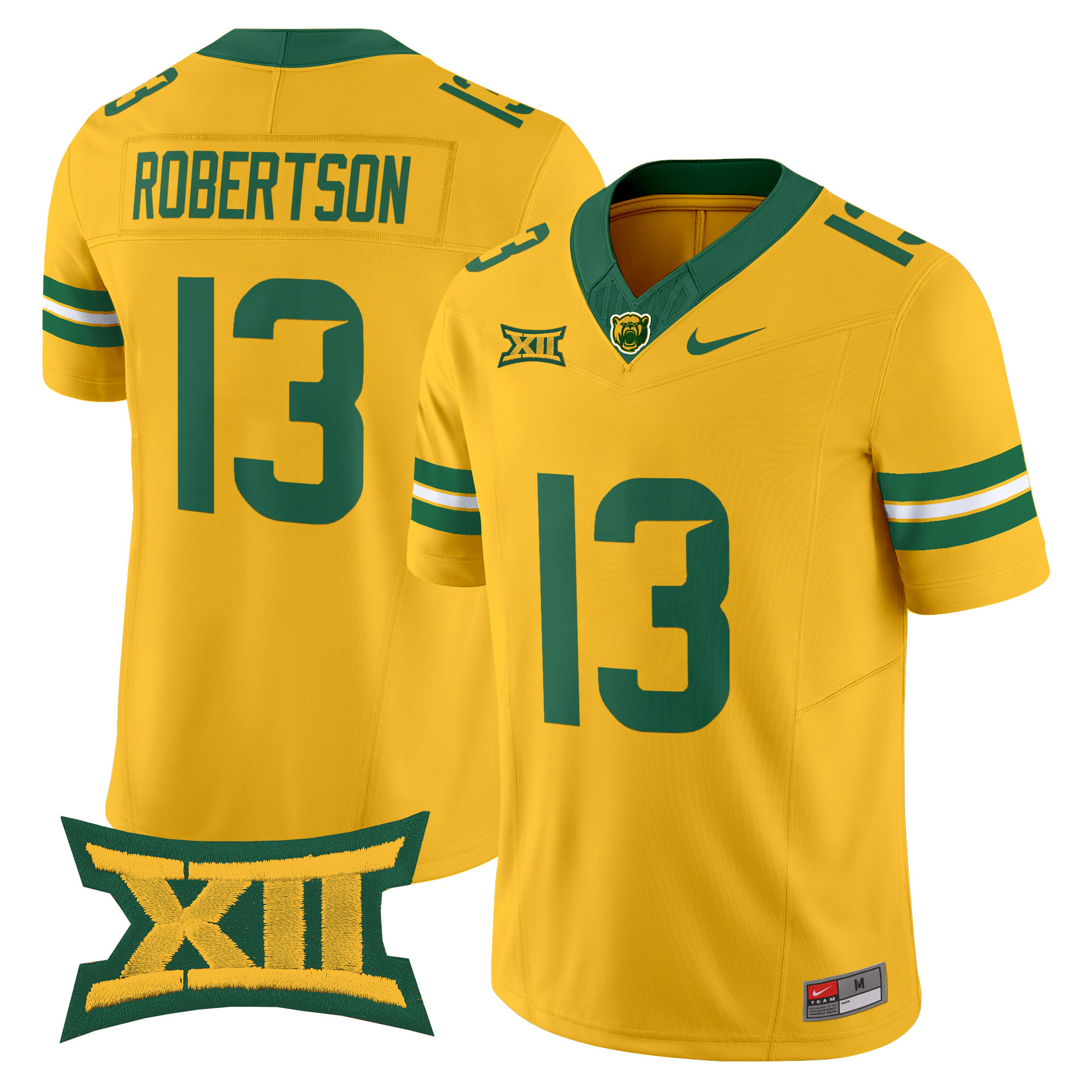 Sawyer Robertson Men's Baylor Bears 2025 Vapor Limited Gold Jersey - All Stitched