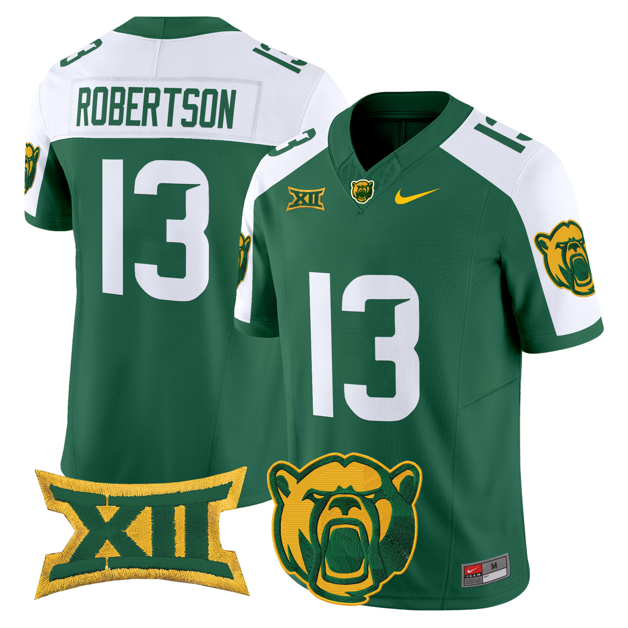 Sawyer Robertson Men's Baylor Bears 2025 Vapor Limited Green Alternate Jersey - All Stitched