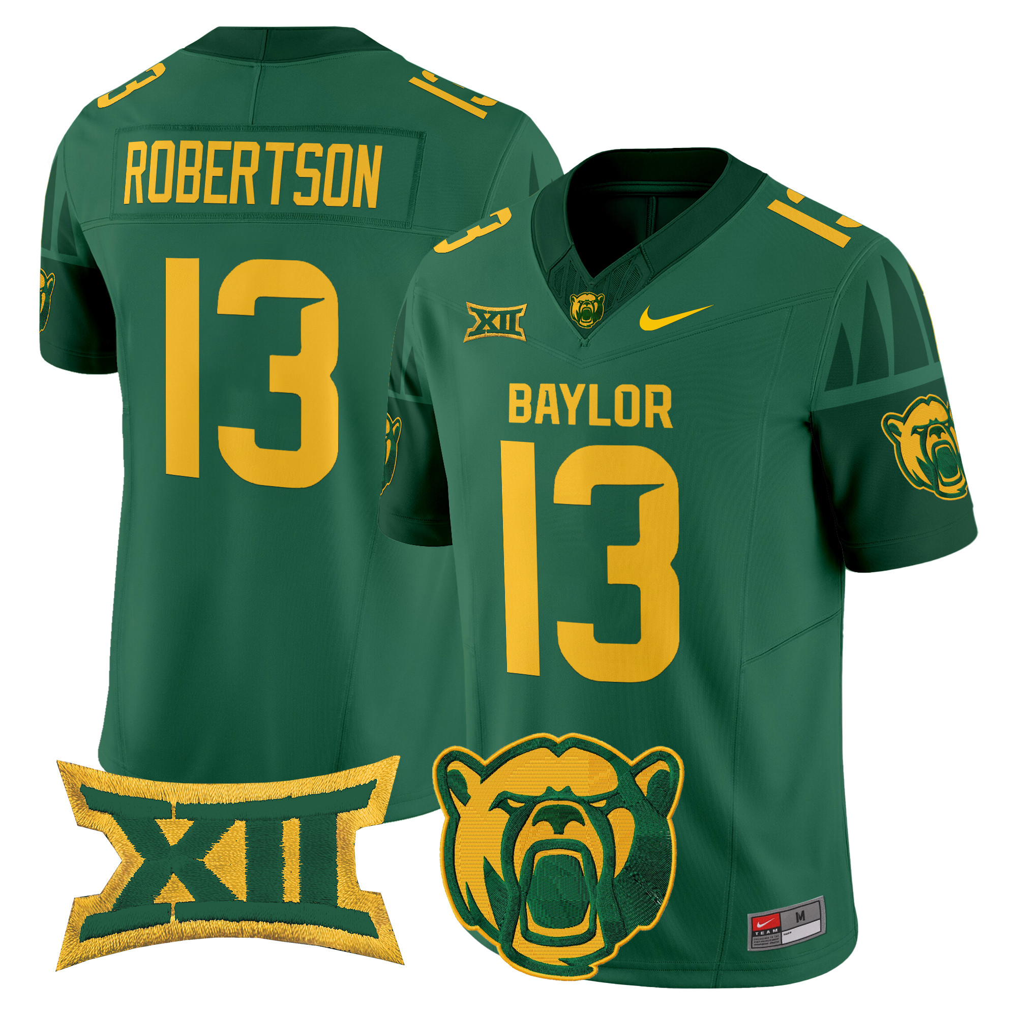 Sawyer Robertson Men's Baylor Bears 2025 Vapor Limited Green Jersey V2 - All Stitched