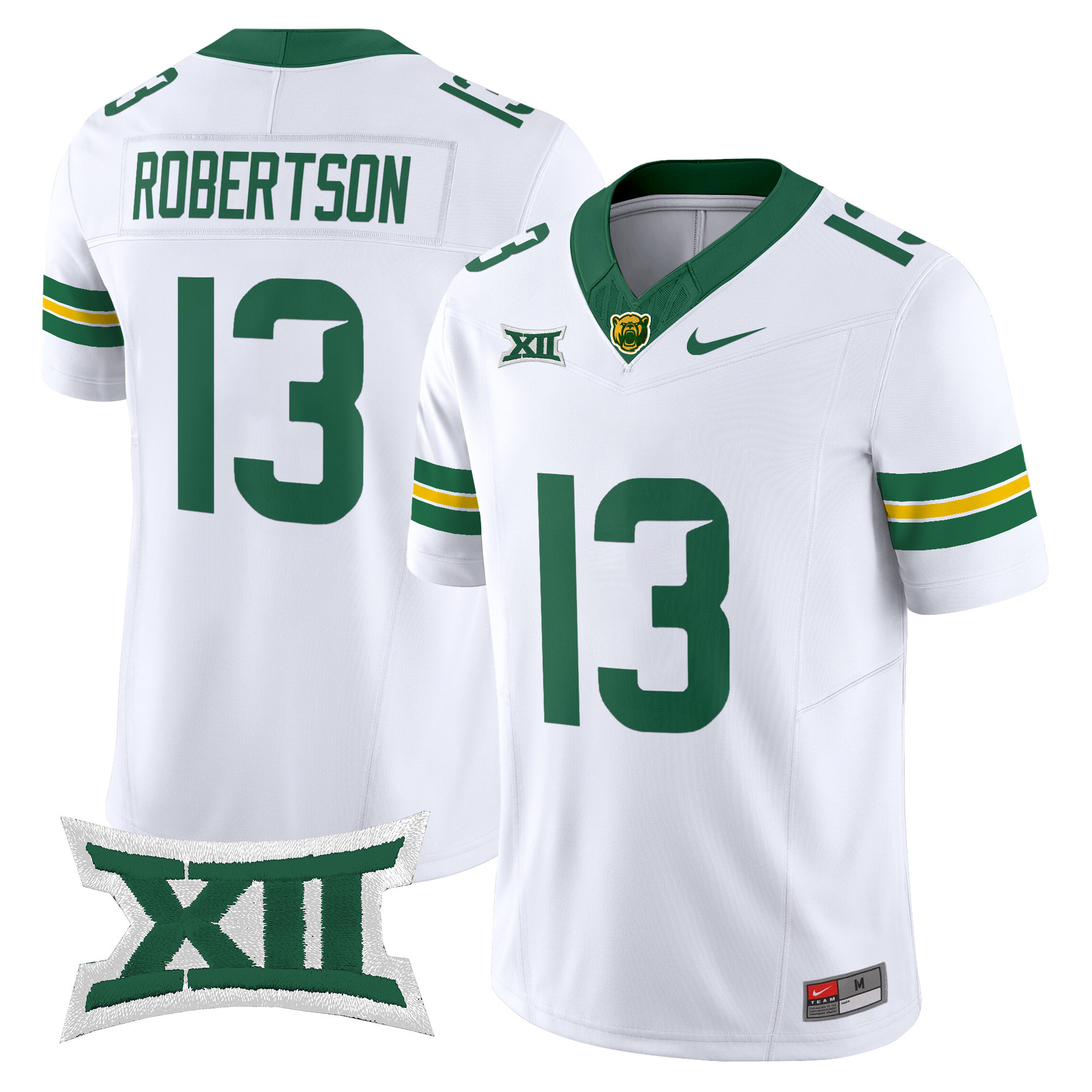 Sawyer Robertson Men's Baylor Bears 2025 Vapor Limited White Jersey - All Stitched