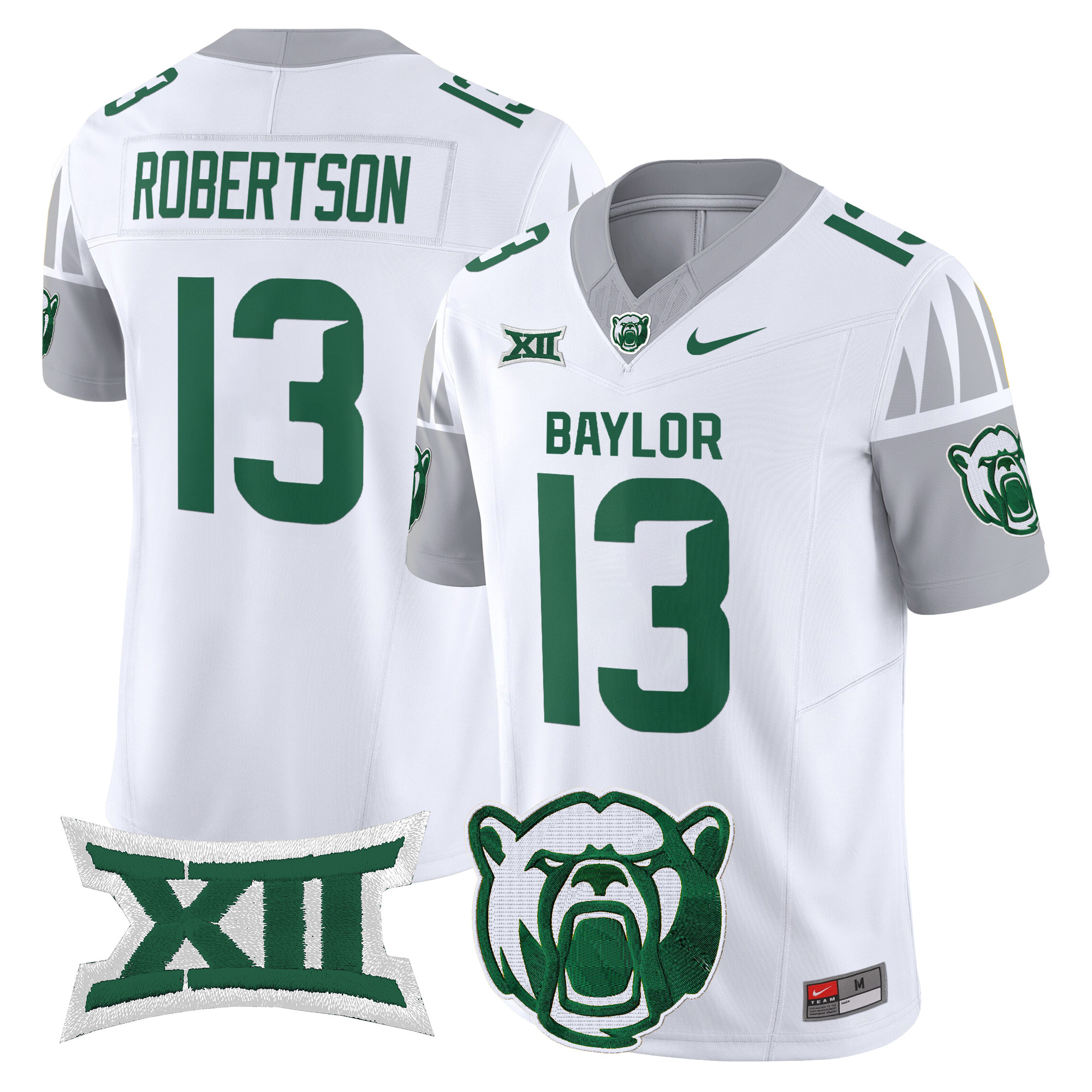Sawyer Robertson Men's Baylor Bears 2025 Vapor Limited White Jersey V2 - All Stitched