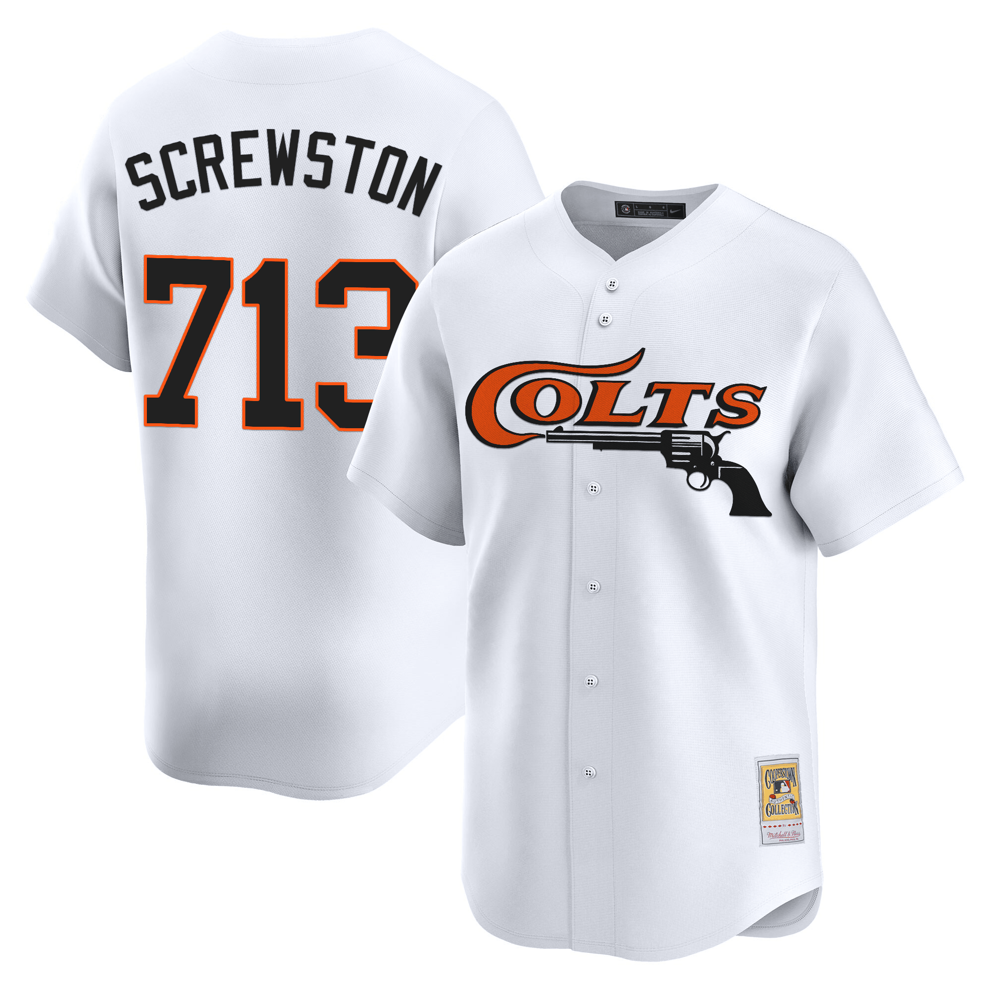 Screwston 713 Men's Houston Astros Throwback Vapor Premier Limited Colt 45's Jersey - All Stitched