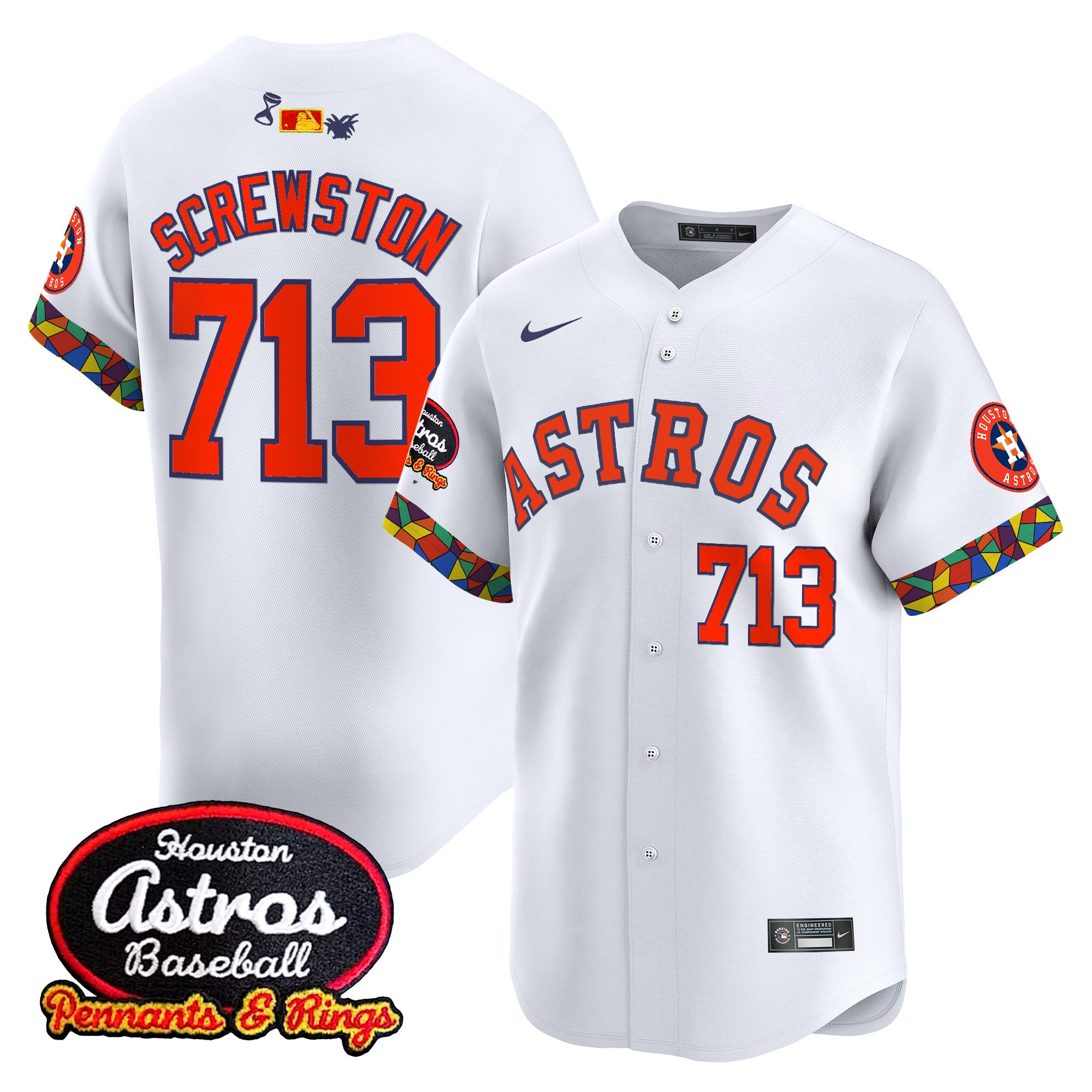 Screwston 713 Men's Houston Astros x El Tiempo Cantina Vapor Premier Limited White Jersey - All Stitched