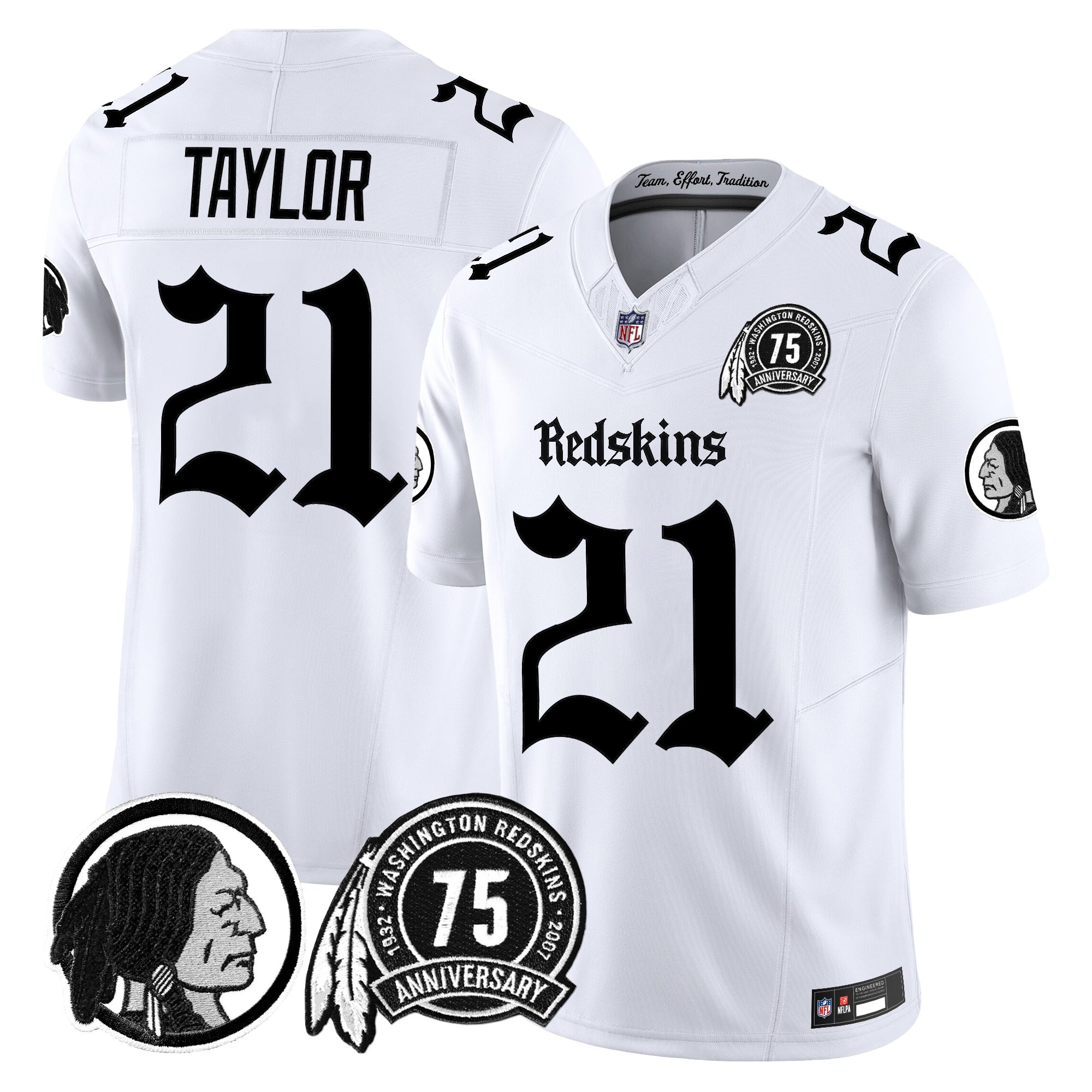 Sean Taylor Men's Washington Commanders Gothic Capital Edition Vapor Limited White Jersey - All Stitched