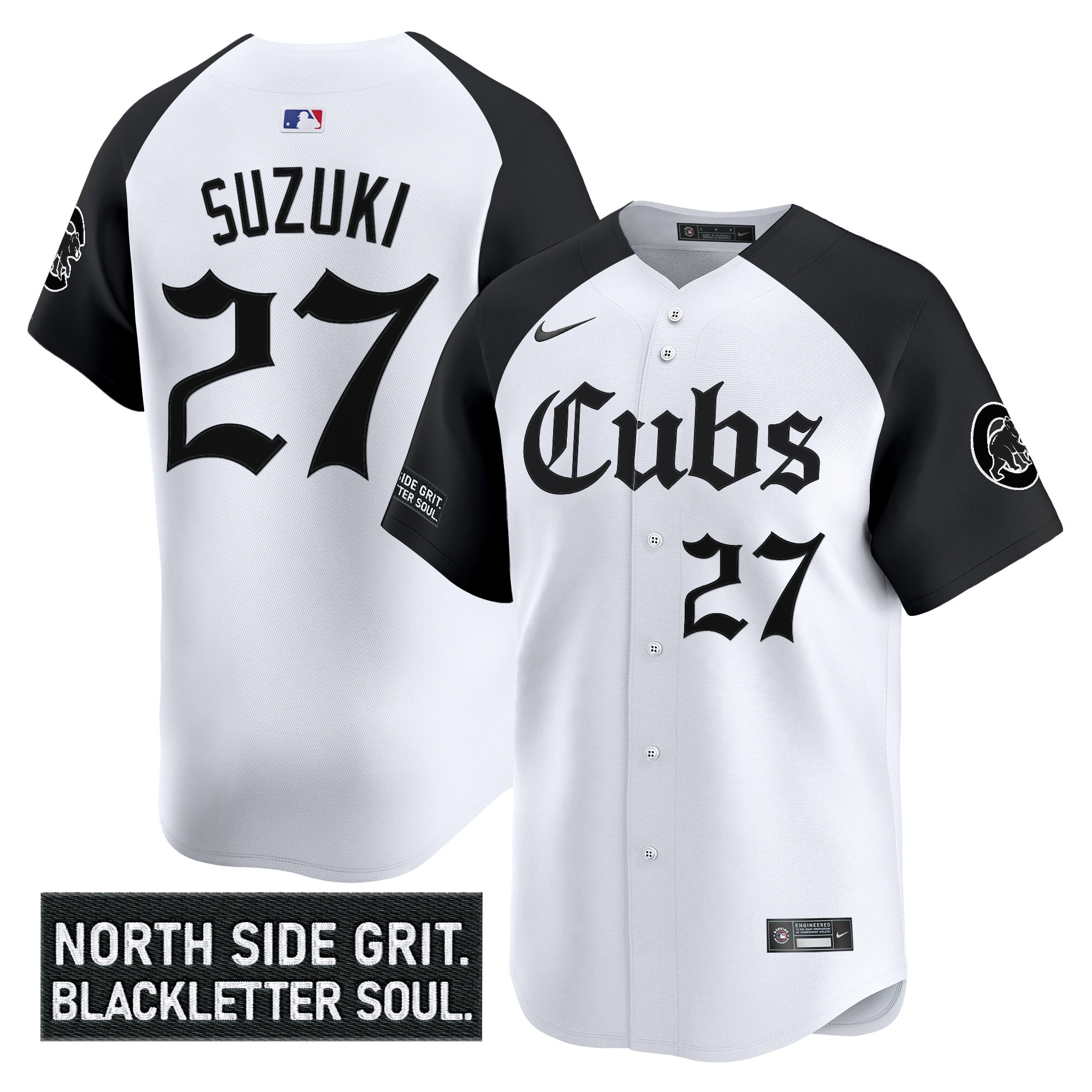 Seiya Suzuki Men's Chicago Cubs Gothic North Side Edition Vapor Premier Limited Alternate Jersey - All Stitched