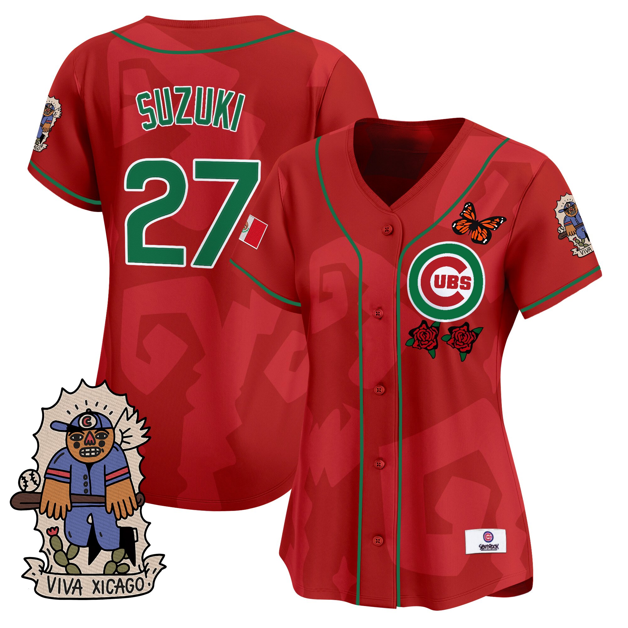 Seiya Suzuki Women's 2025 Chicago Cubs Mexican Heritage Vapor Premier Limited Red Jersey - Stitched