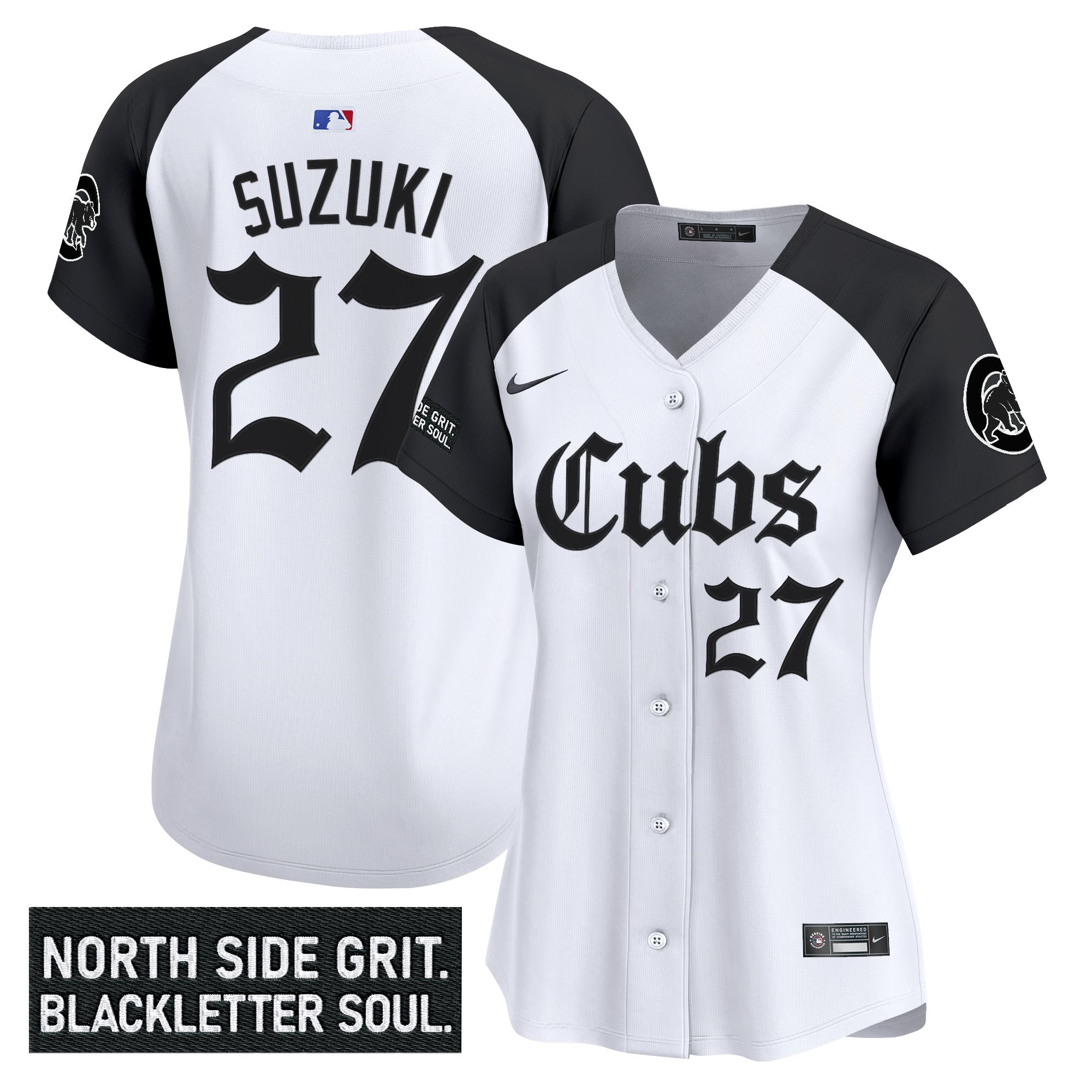 Seiya Suzuki Women's Chicago Cubs 'Gothic North Side Edition Vapor Premier Limited Alternate Jersey - All Stitched