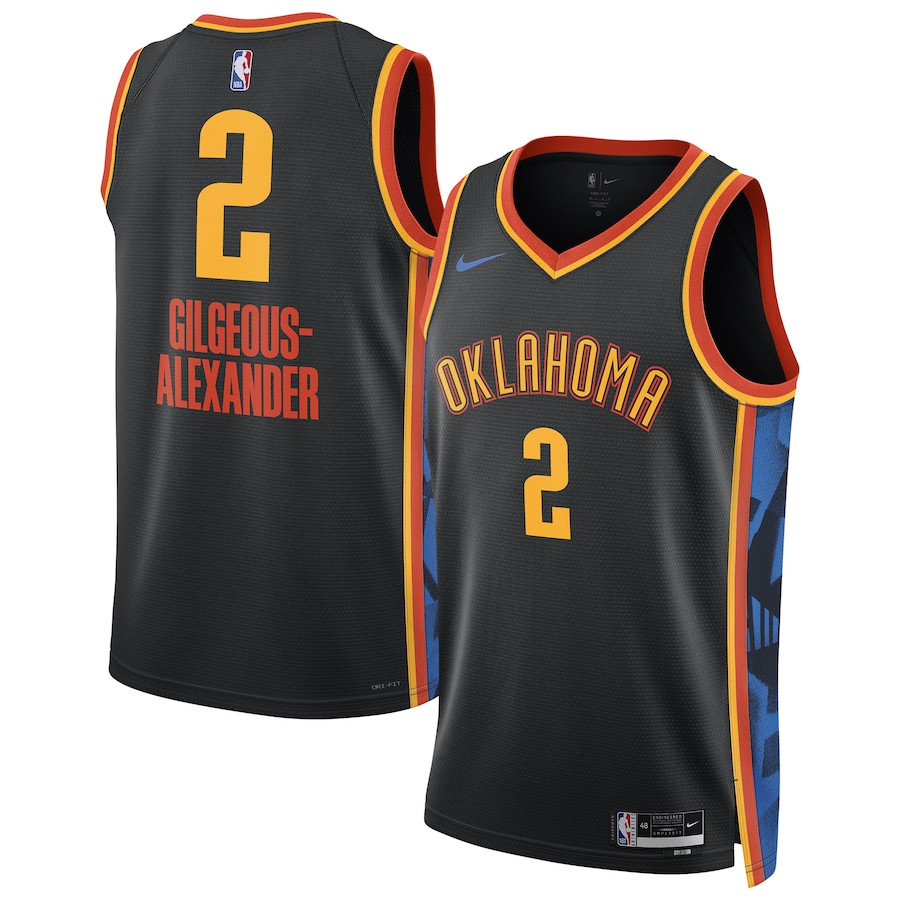 Shai Gilgeous-Alexander Oklahoma City Thunder City Edition Swingman 2024 - 2025 Black Men Jersey - All Stitched
