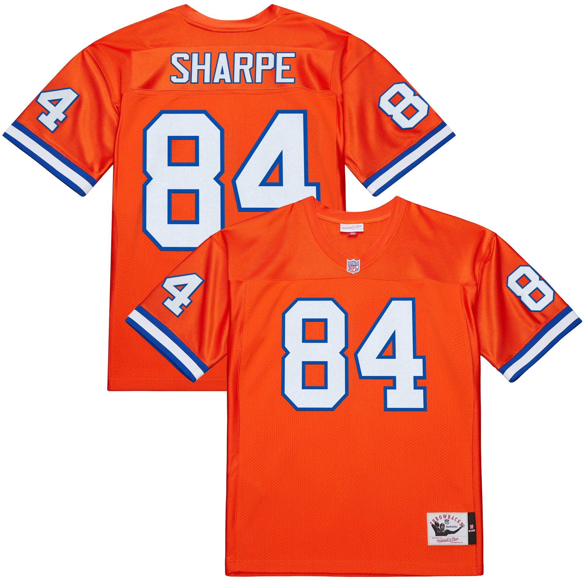 Shannon Sharpe Men's Denver Broncos Throwback Player Orange Jersey - All Stitched