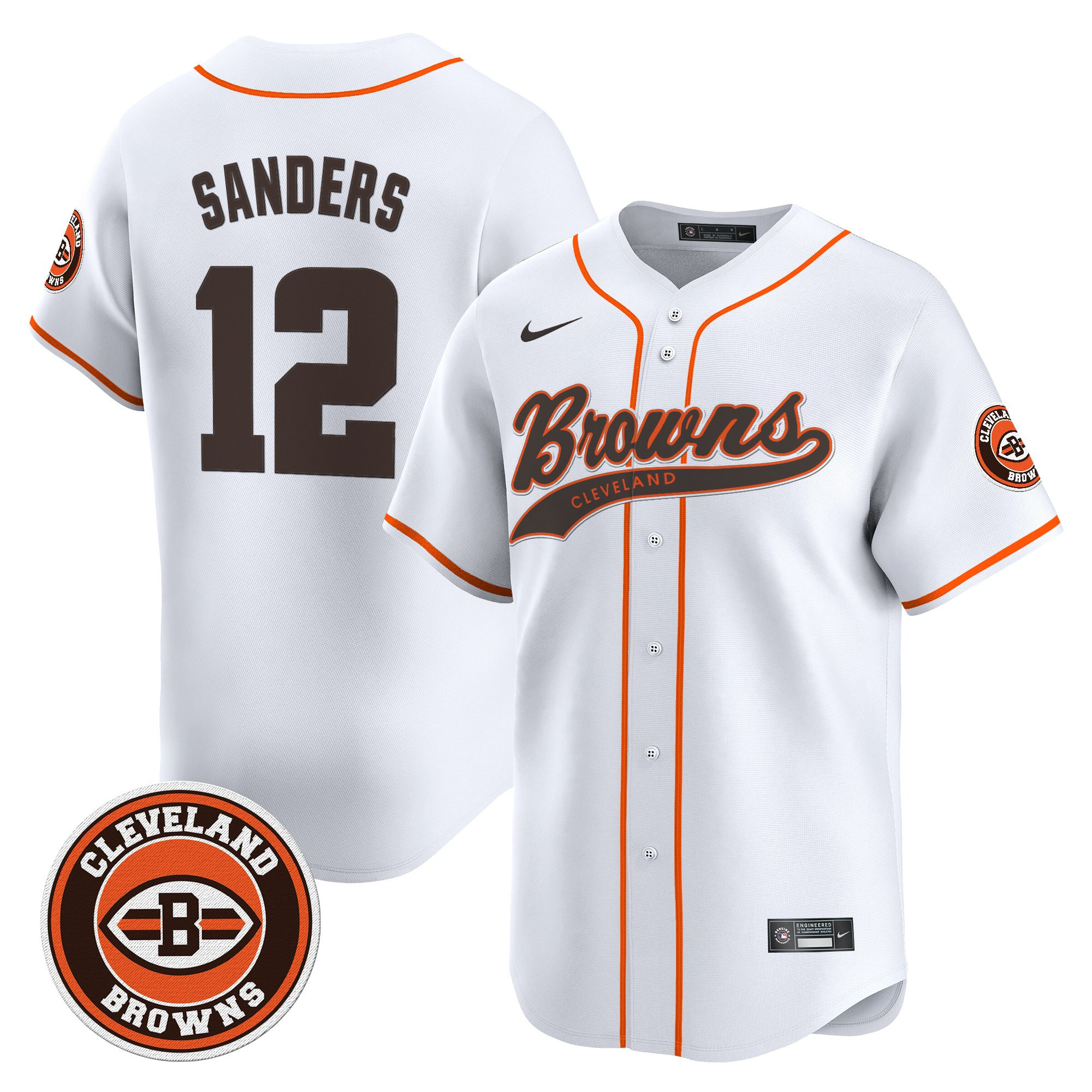 Shedeur Sanders Men's Cleveland Browns 2025 Vapor Premier Limited White Jersey - All Stitched
